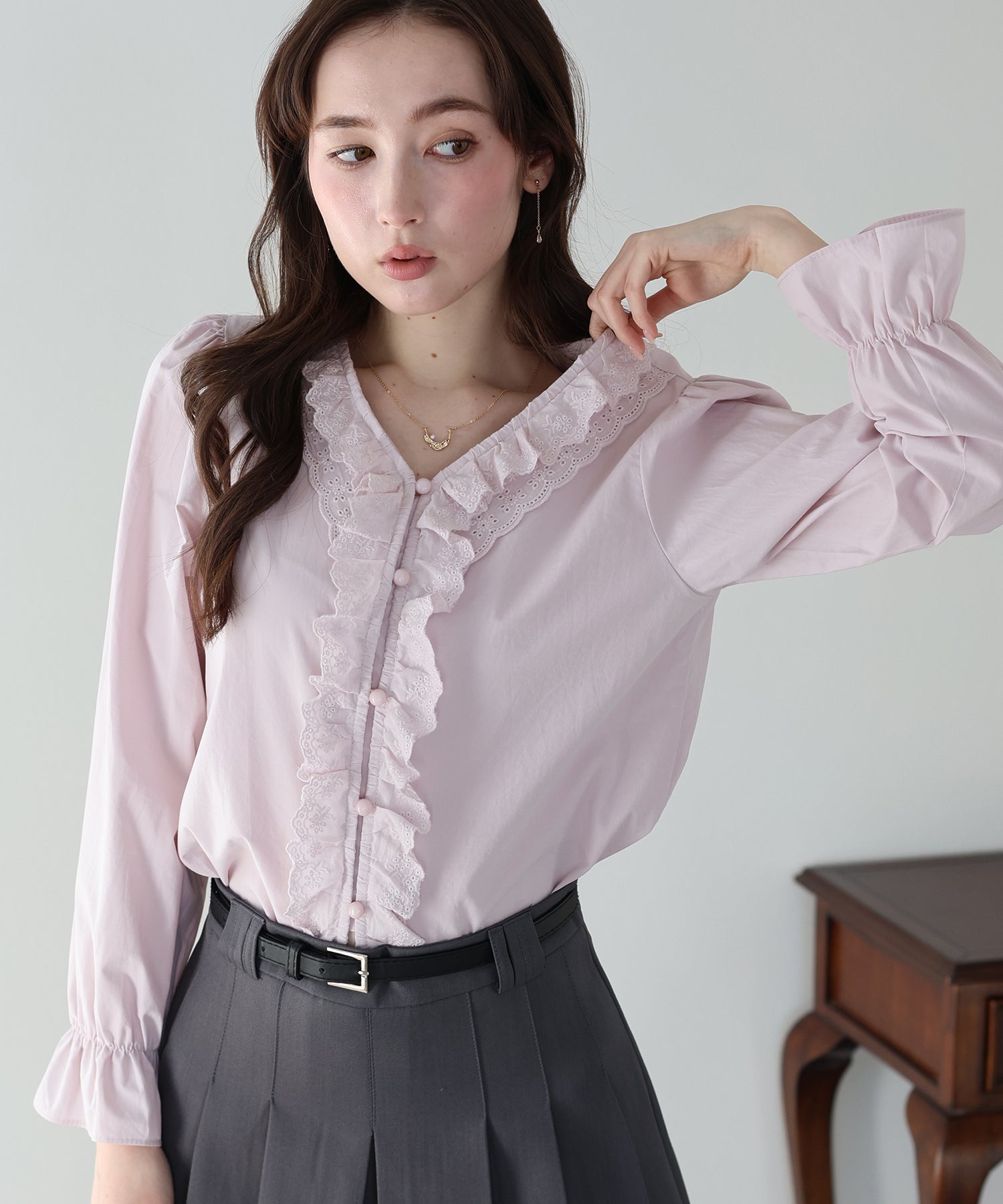 <JP> Spring Ruffles Lace Blouse* 3色入 <預購>