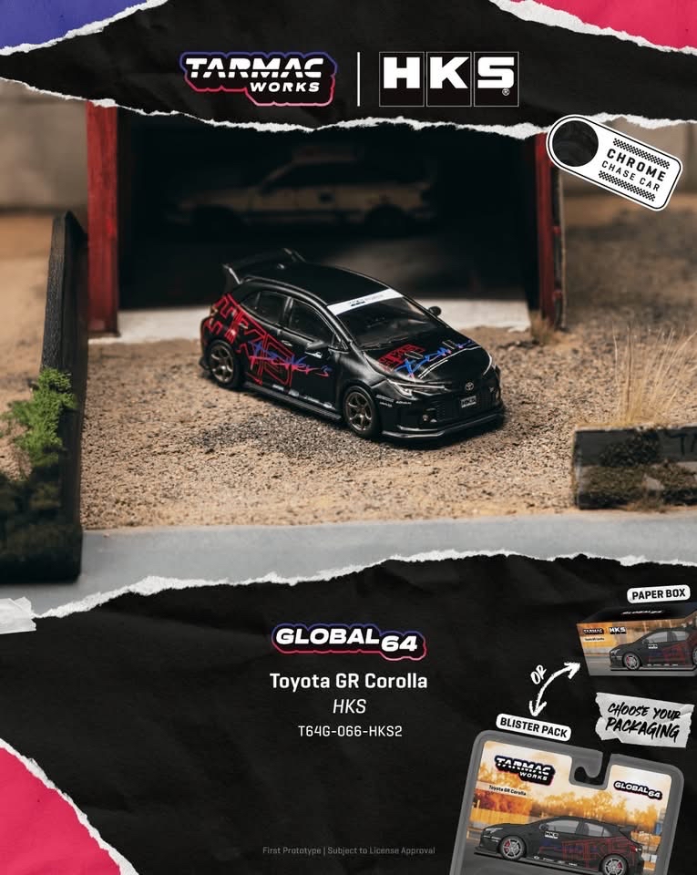 (預訂 Pre Order) Tarmac Works  ( T64G-066-HKS2 ) Toyota GR Corolla HKS