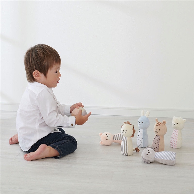 🇯🇵預訂 日本直送🇯🇵可愛動物棉花糖保齡球布藝玩具套裝1Y+