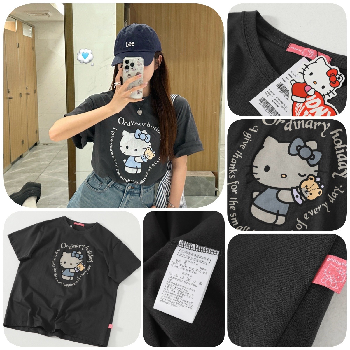 【現貨】金智秀同款 ORDINARY Holle Kitty字母印花短袖Tee 寫明特價