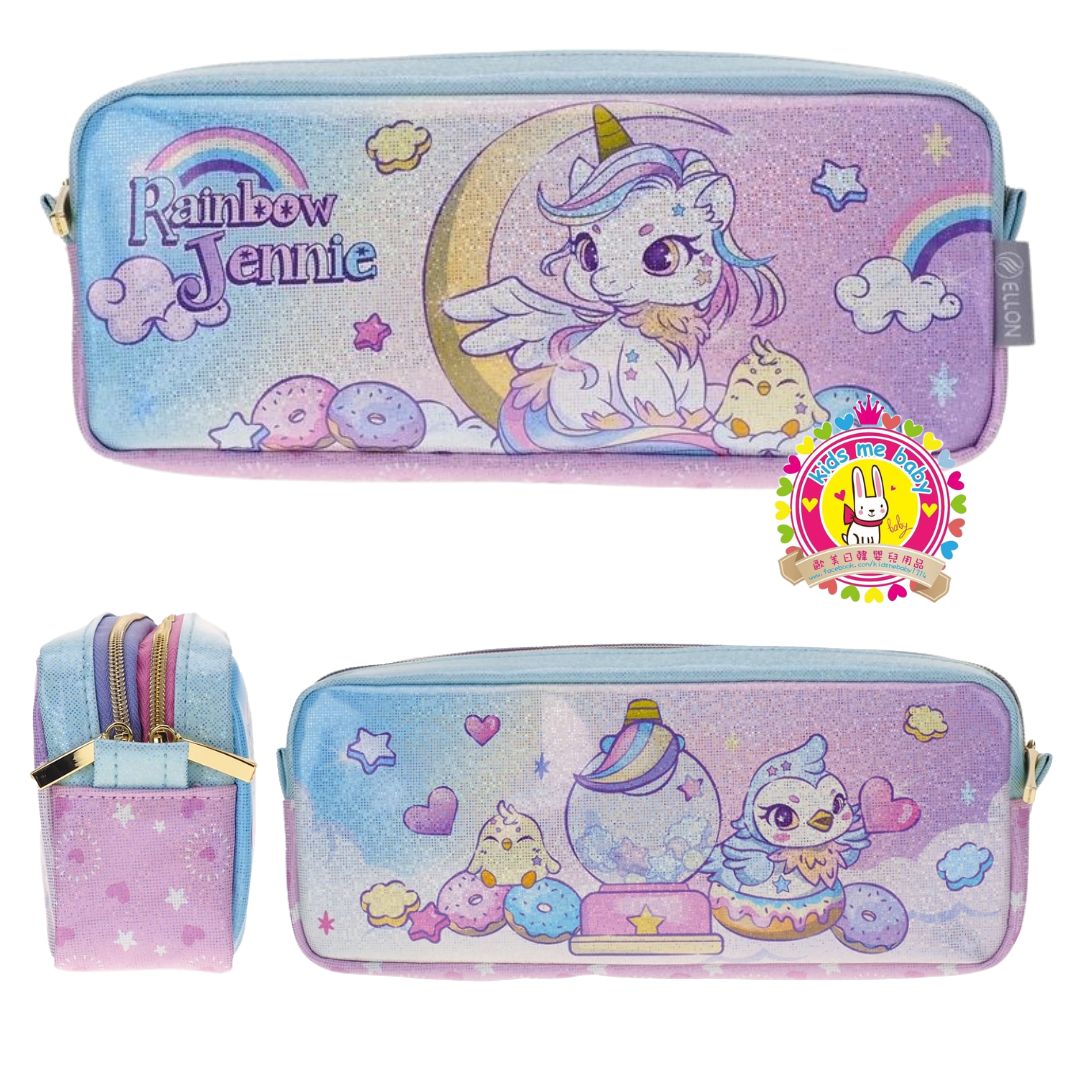 獨角獸 Unicorn 閃爍面料雙拉鍊筆袋 PS-7931-1 ⭐