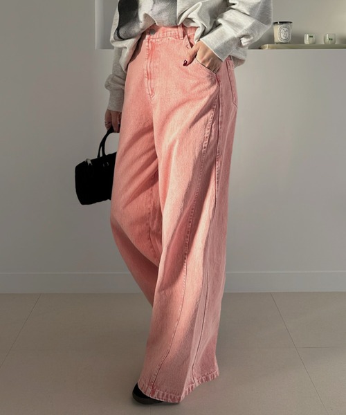 復古洗水闊腳牛仔褲【JP007】