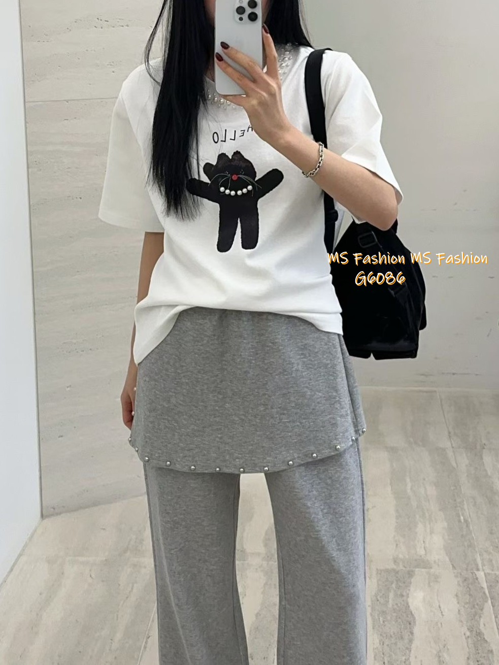 G6086 韓國🇰🇷可愛黑貓top