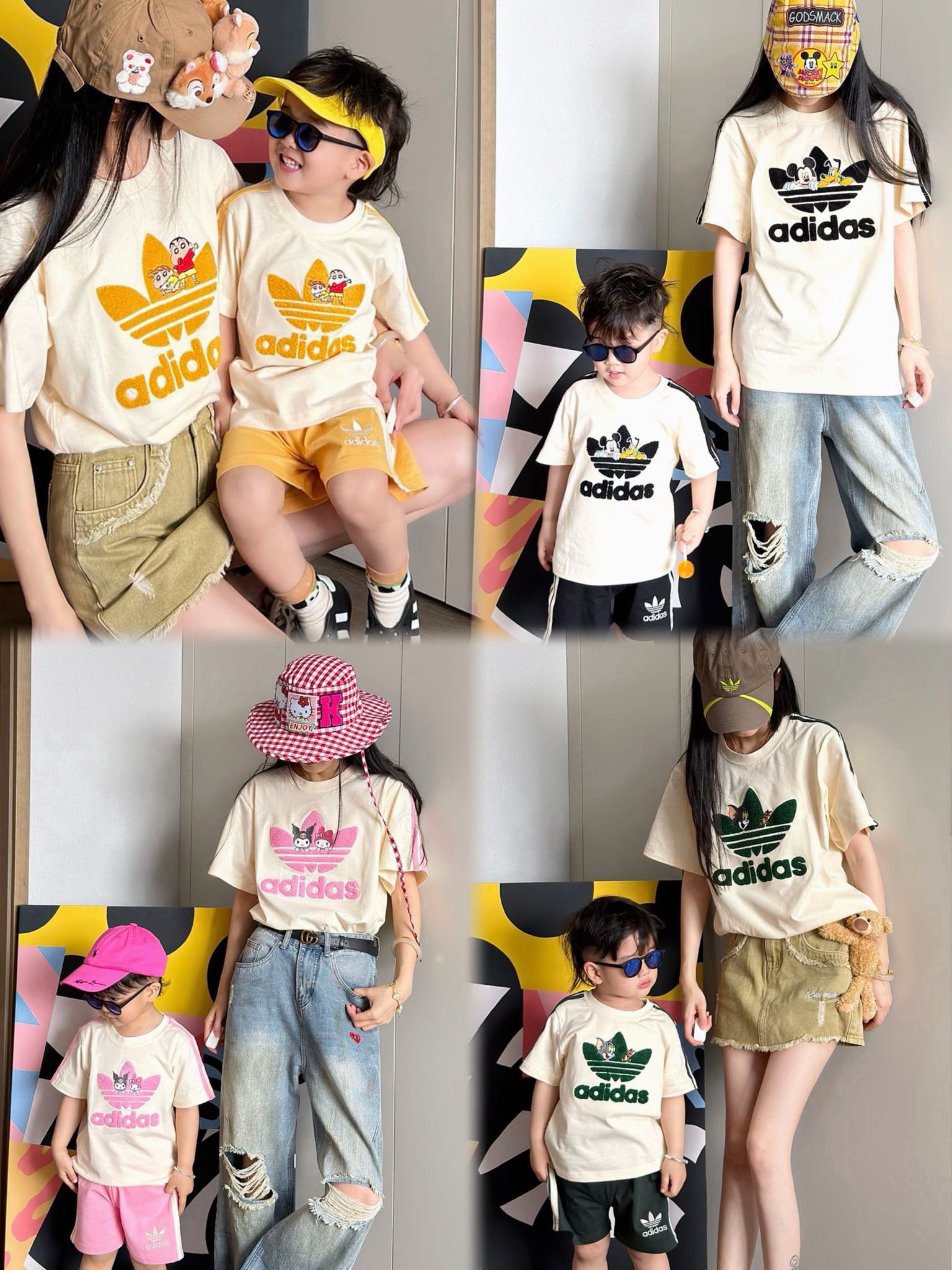 2件起各減$ 10。AD純棉毛巾繡親子裝(成人碼)