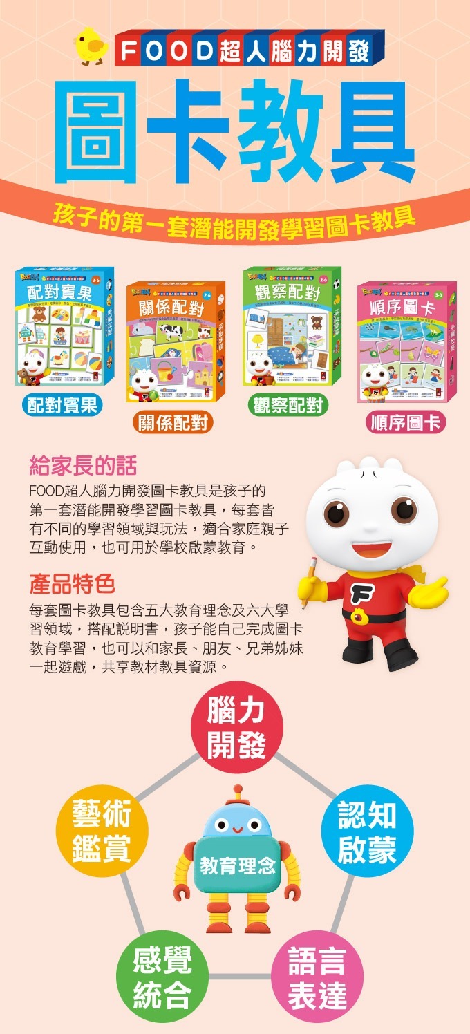 FOOD 超人腦力開發數字遊戲圖卡教具