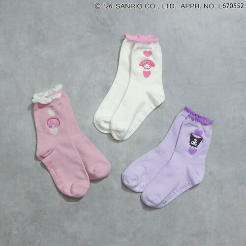 🆕【⭐訂購⭐】🇯🇵日本直送 🌀#Sanrio  荷葉綑邊 刺繡短襪［3款選］ 🌀[ELHA-0079][260921]