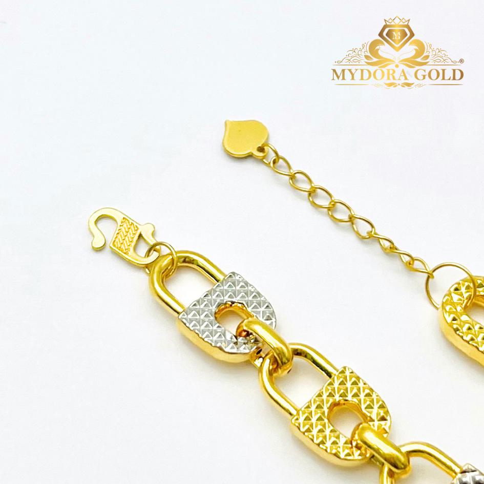 MYDORA Rantai Tangan Fesyen Safety Lock Link l EMAS 916/22K