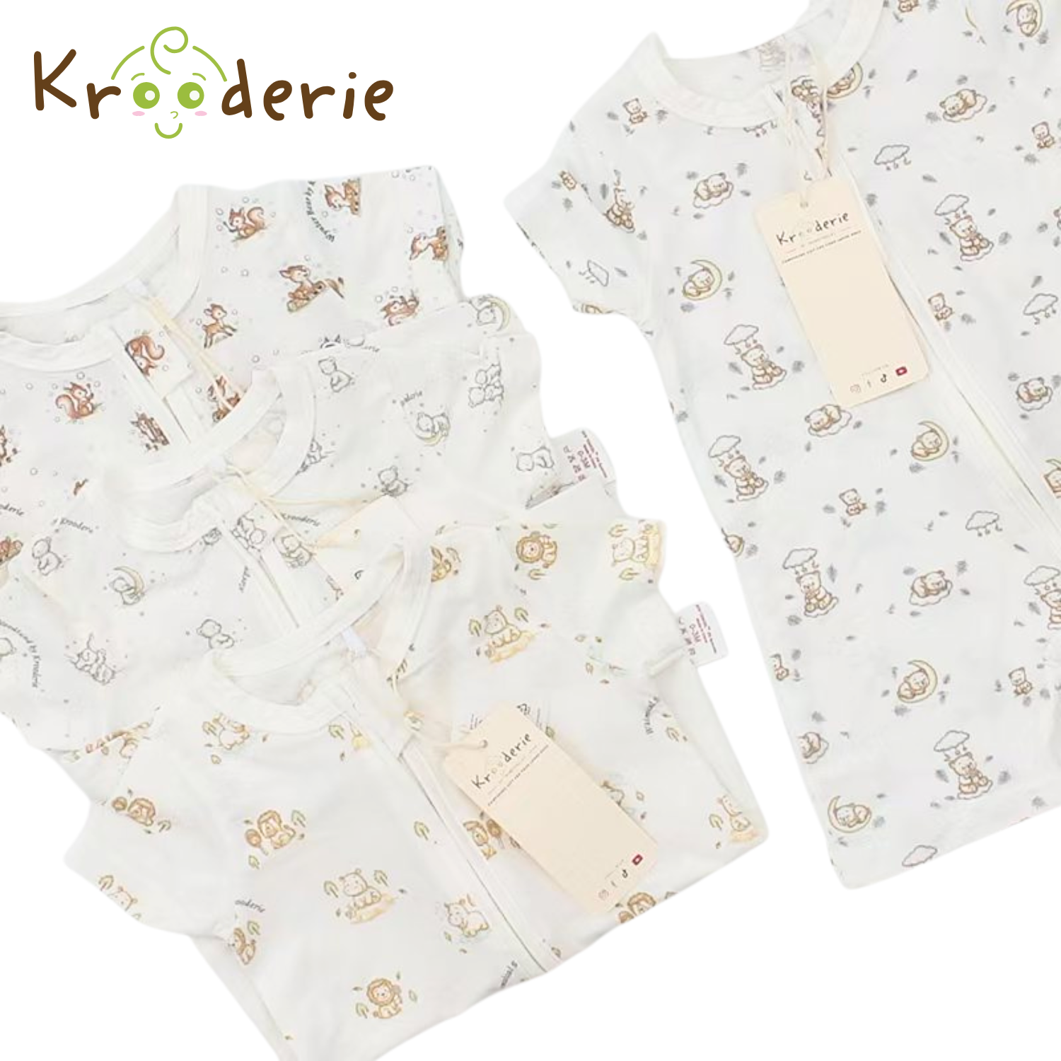 Krooderie TENCEL Short Sleeve Short Pant Zip Romper