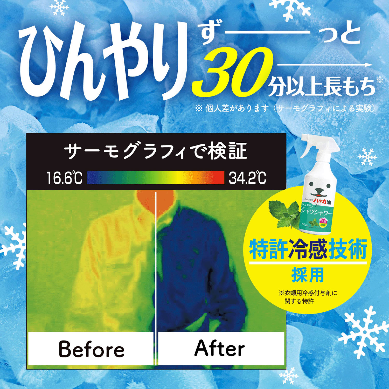  日本直送｜北見薄荷衣物涼感消臭噴霧 (500ml) Cooling Shirt Shower