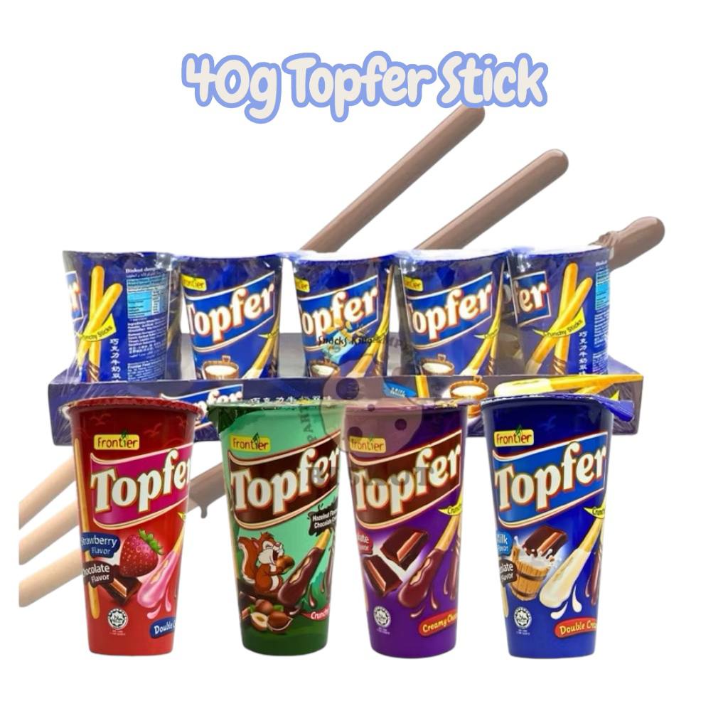 40g Topfer Crunchy Sticks[Chocolate / Hazelnut Chocolate / Milk & Chocolate / Strawberry & Chocolate]