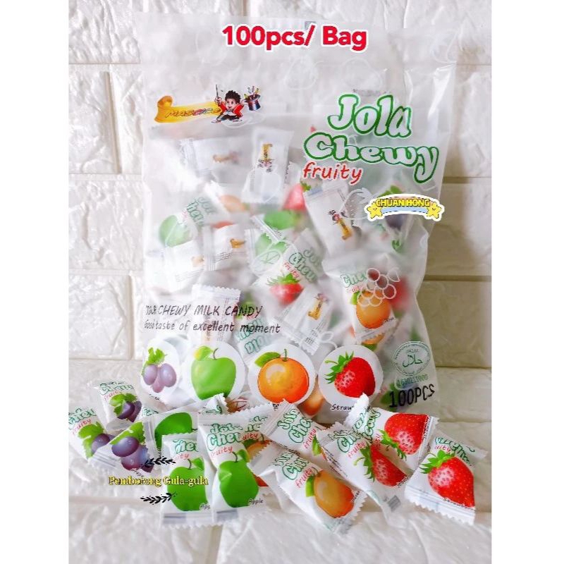 Masgico Jola Chewy candy fruits susu flavour 100pcs