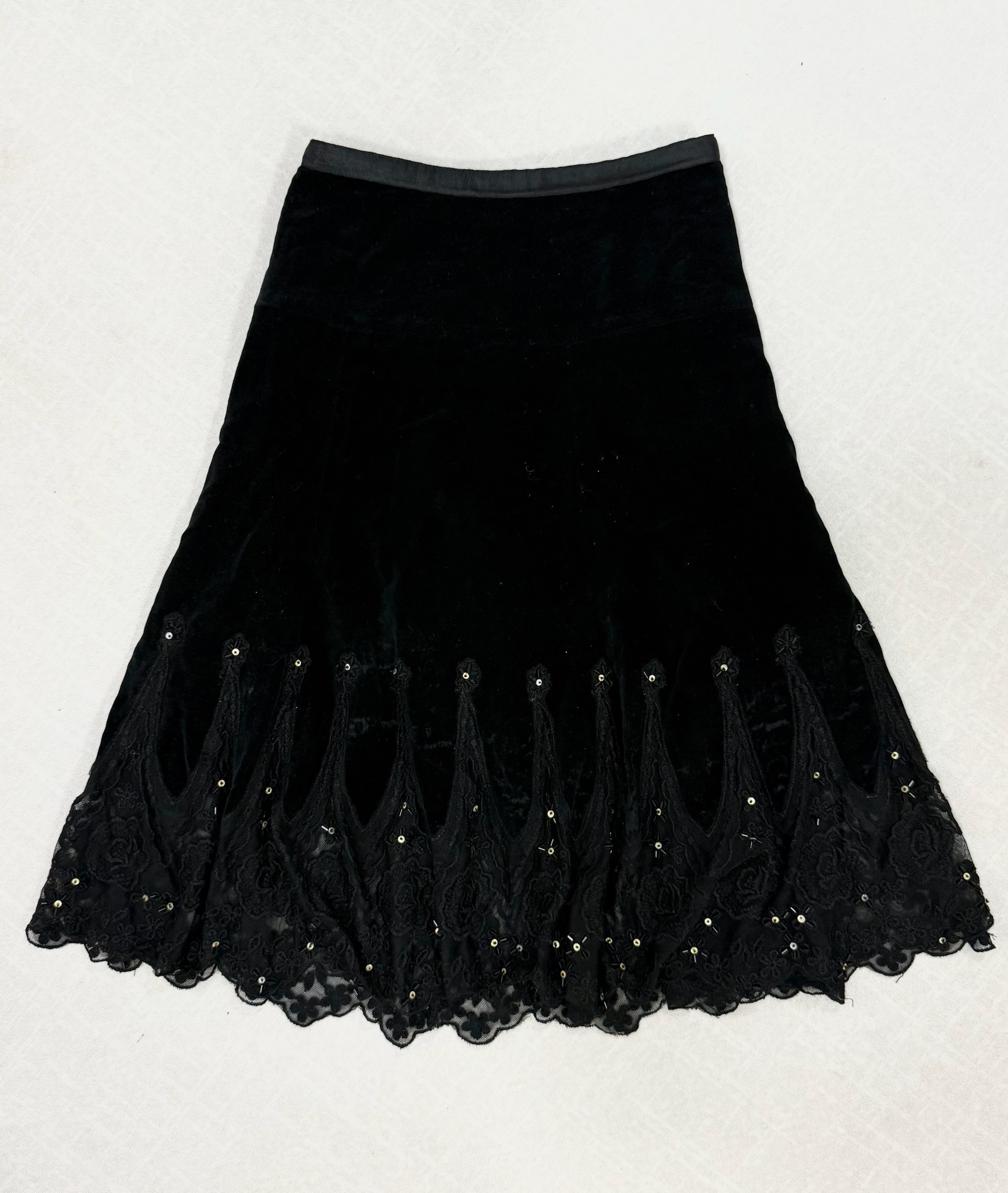 Black Velvet Lace Skirt 