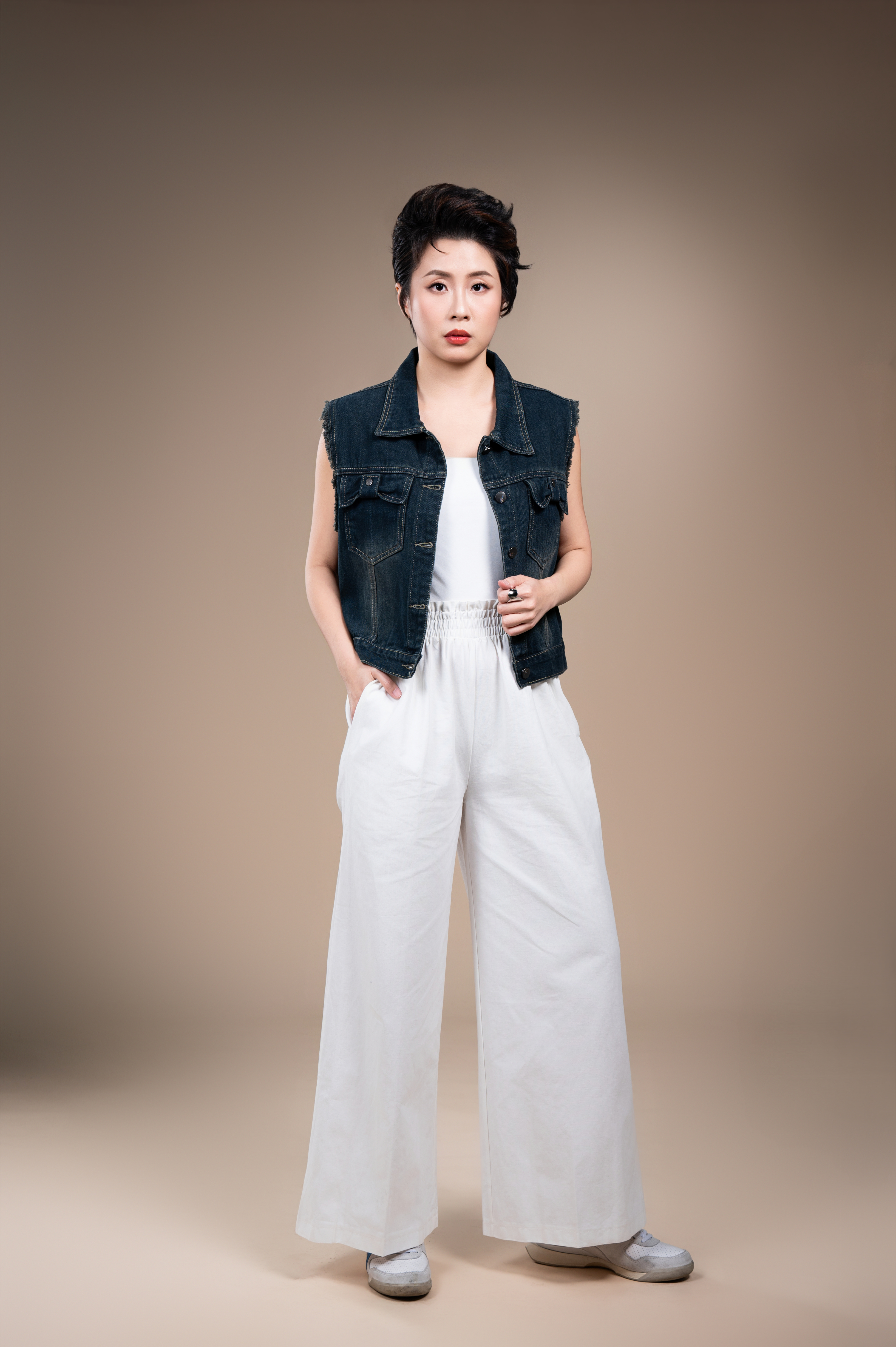 Stretch Waist Wide-Leg Pants