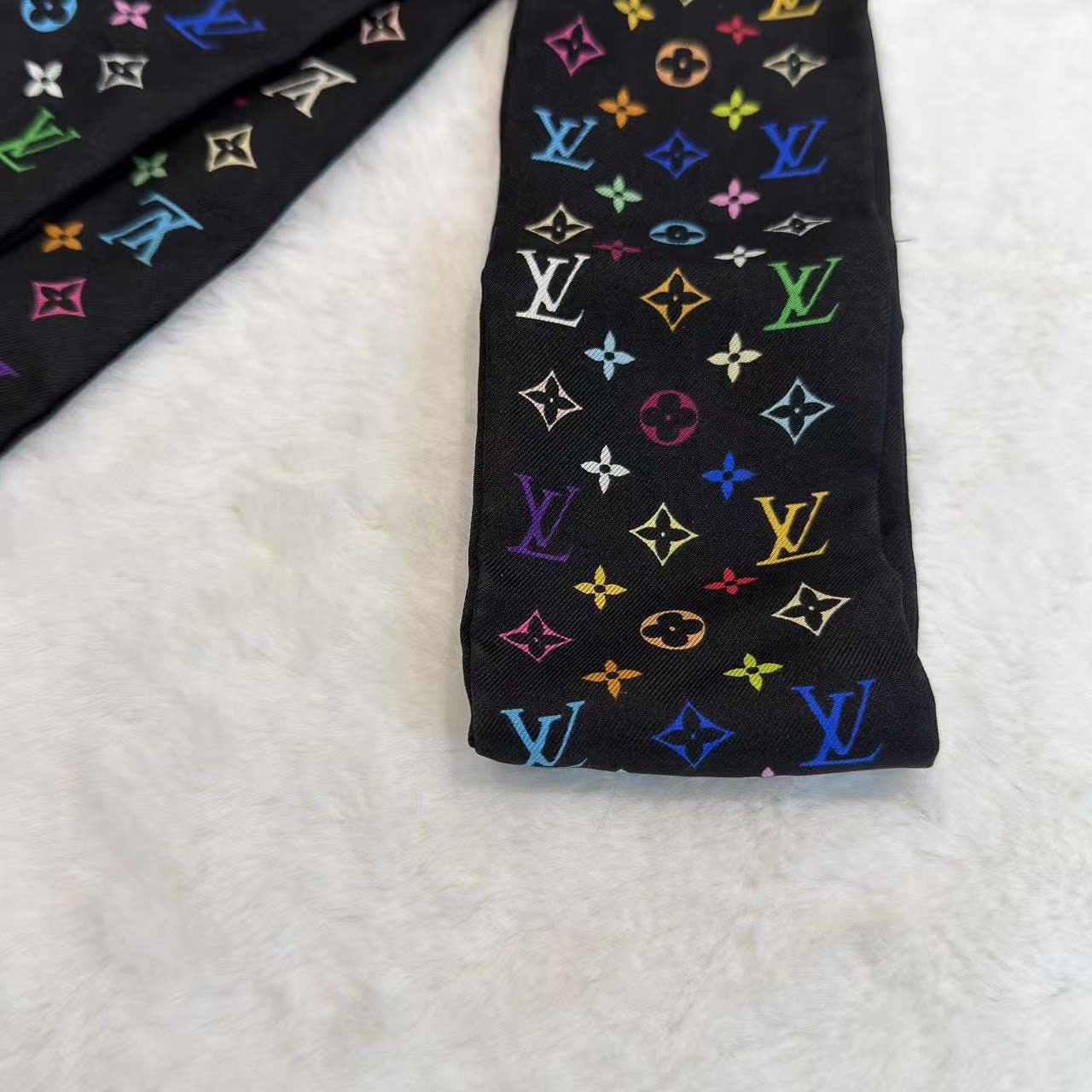 【村上隆xLV🌼 絕版限量款】 LV圍巾三彩Twilly絲巾