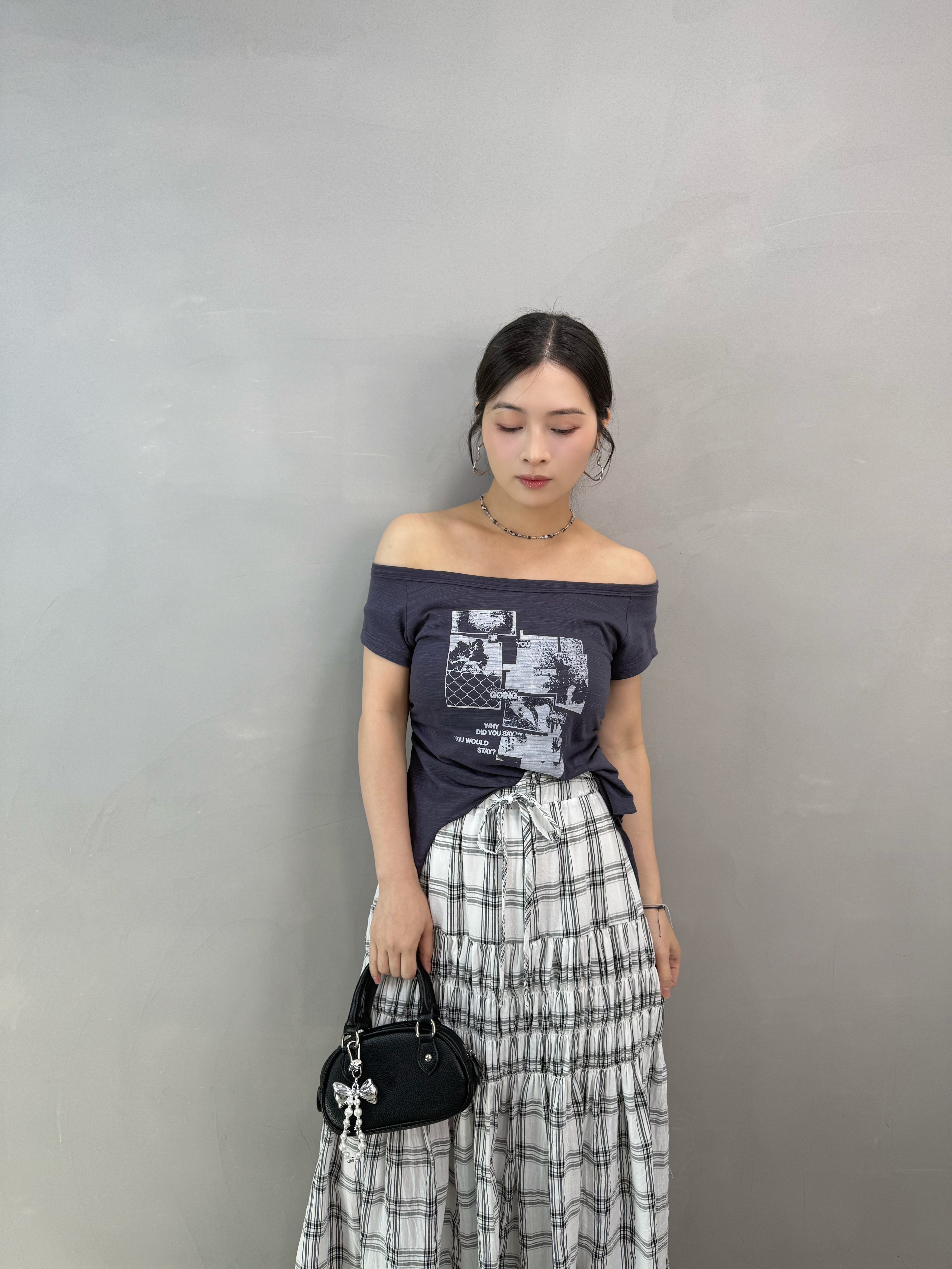 U76 設計感print Tee