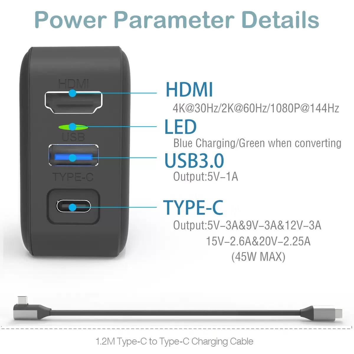 Nintendo Switch / Nintendo Switch 2 專用多功能 4K 充電轉接座 (直出電視) / Multifunctional Dock AC Adaptor (65W GaN) 