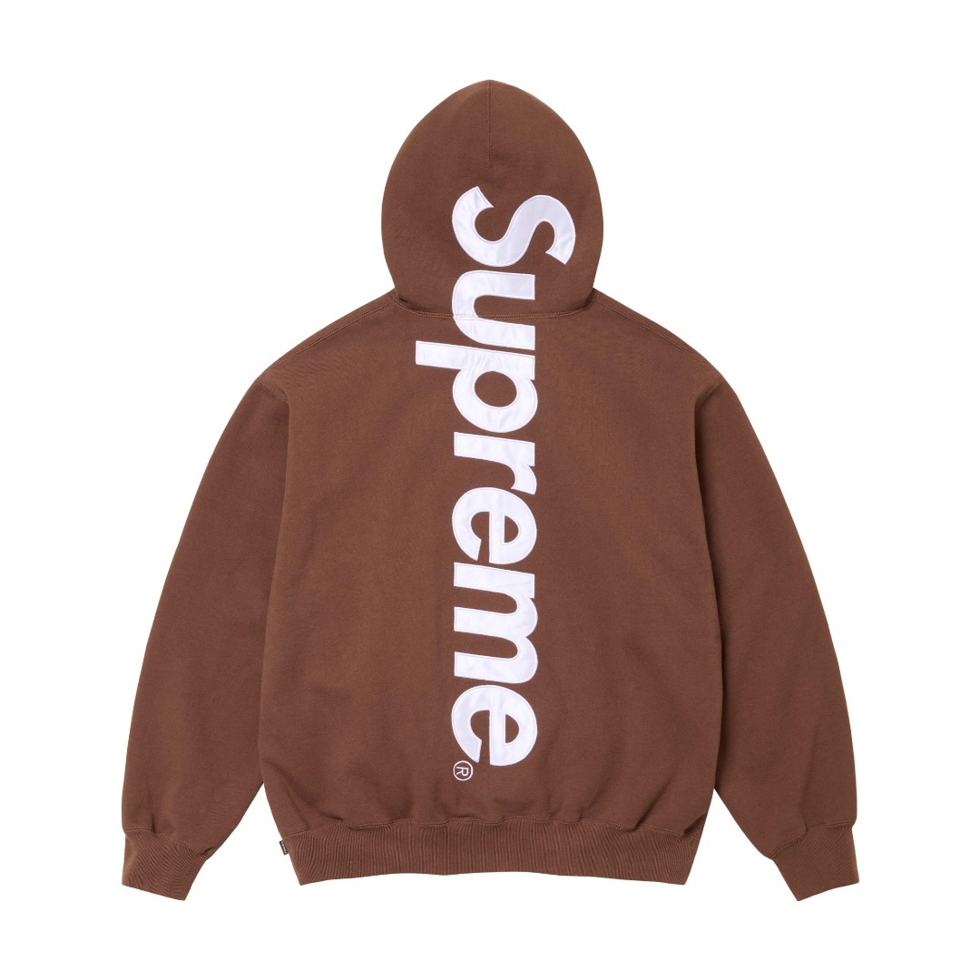 Supreme Satin Appliqué Hooded Sweatshirt