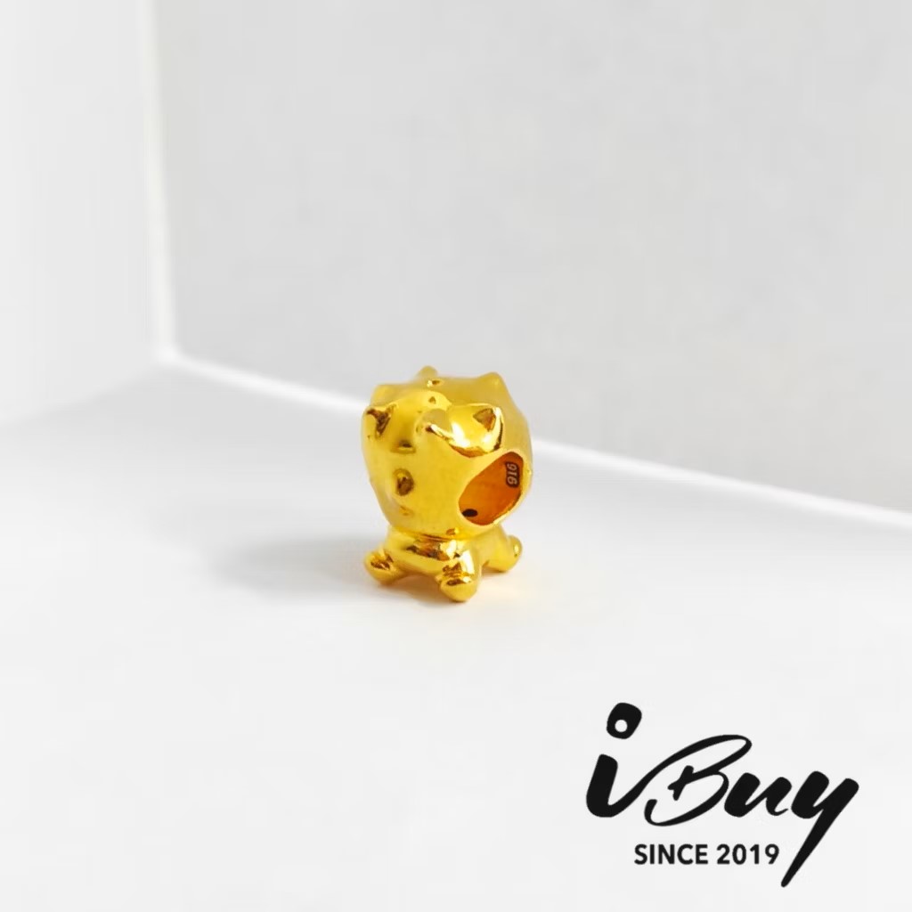 916 GOLD DINOSAUR CRAYON SHIN-CHAN CHARM BEAD 916金 恐龙蜡笔小新串咀