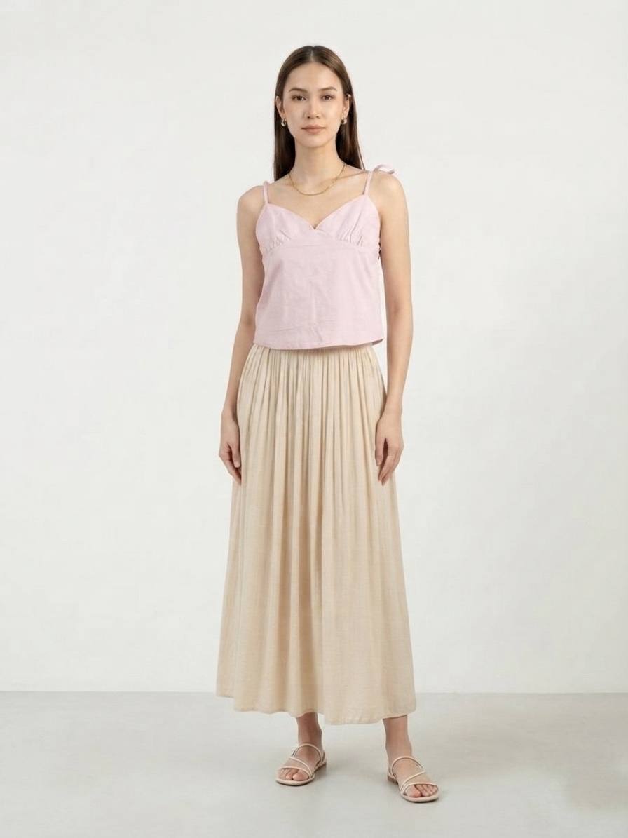 W6831 - Pleated Chiffon Skirt 