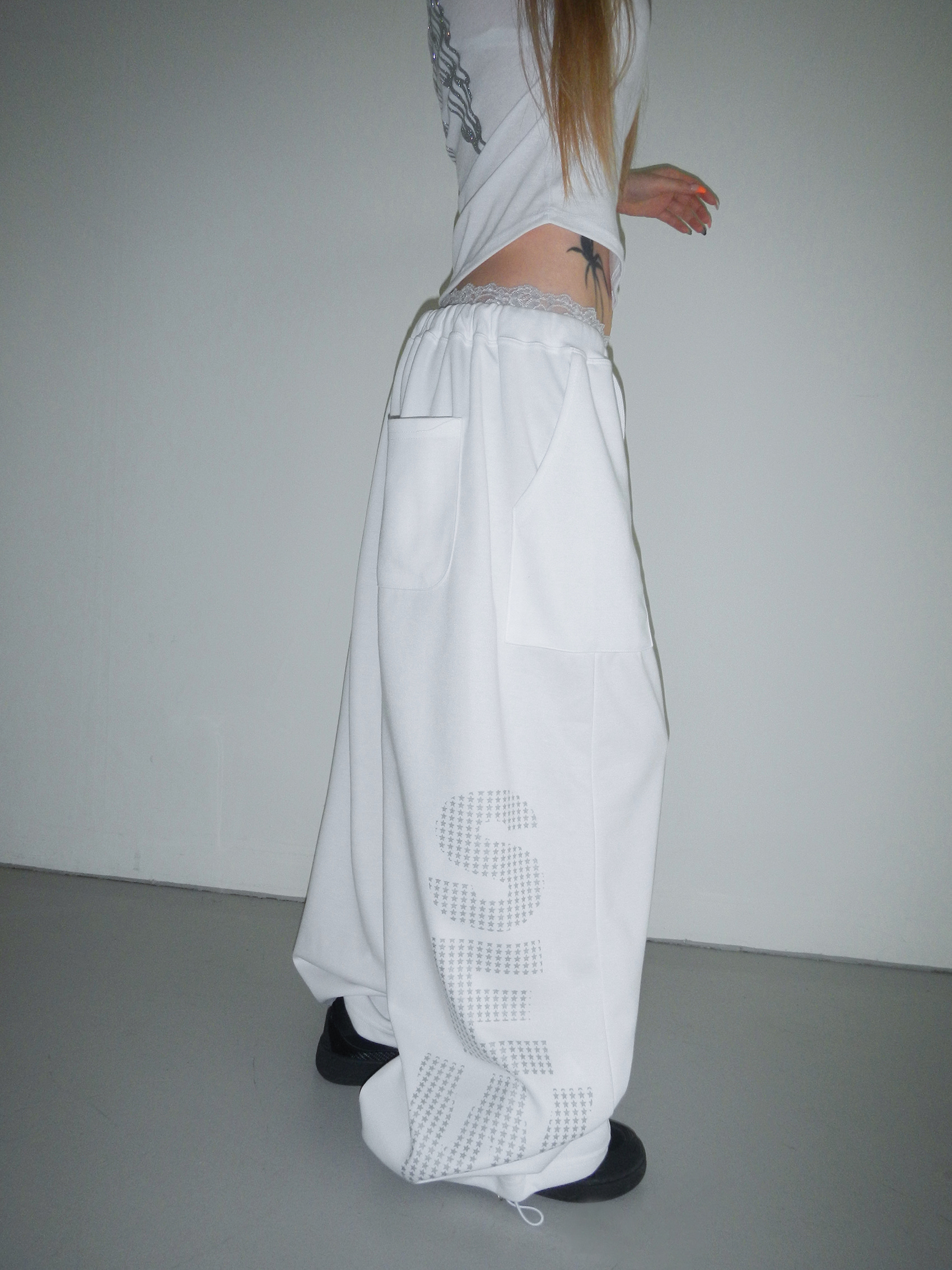 Rhinestone Wide-Leg Sweatpants