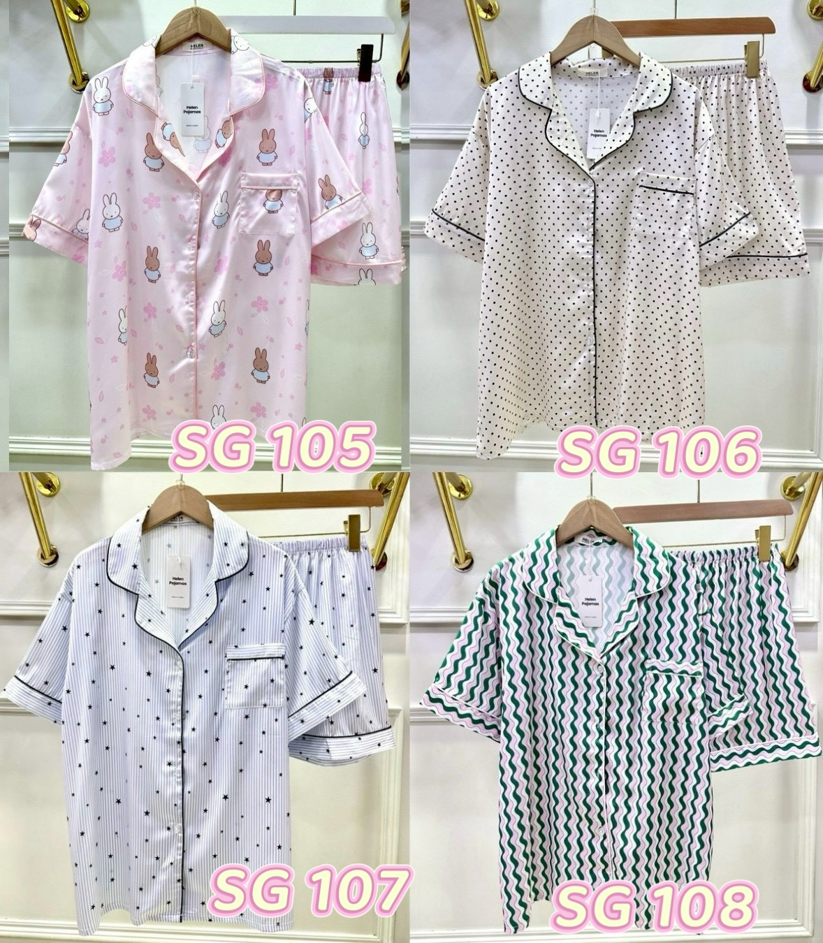 泰國直送絲質睡衣成人版No .SG91 -SG 134
