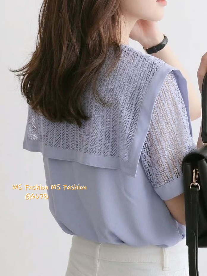 G6078 韓國🇰🇷靚料通花V領top