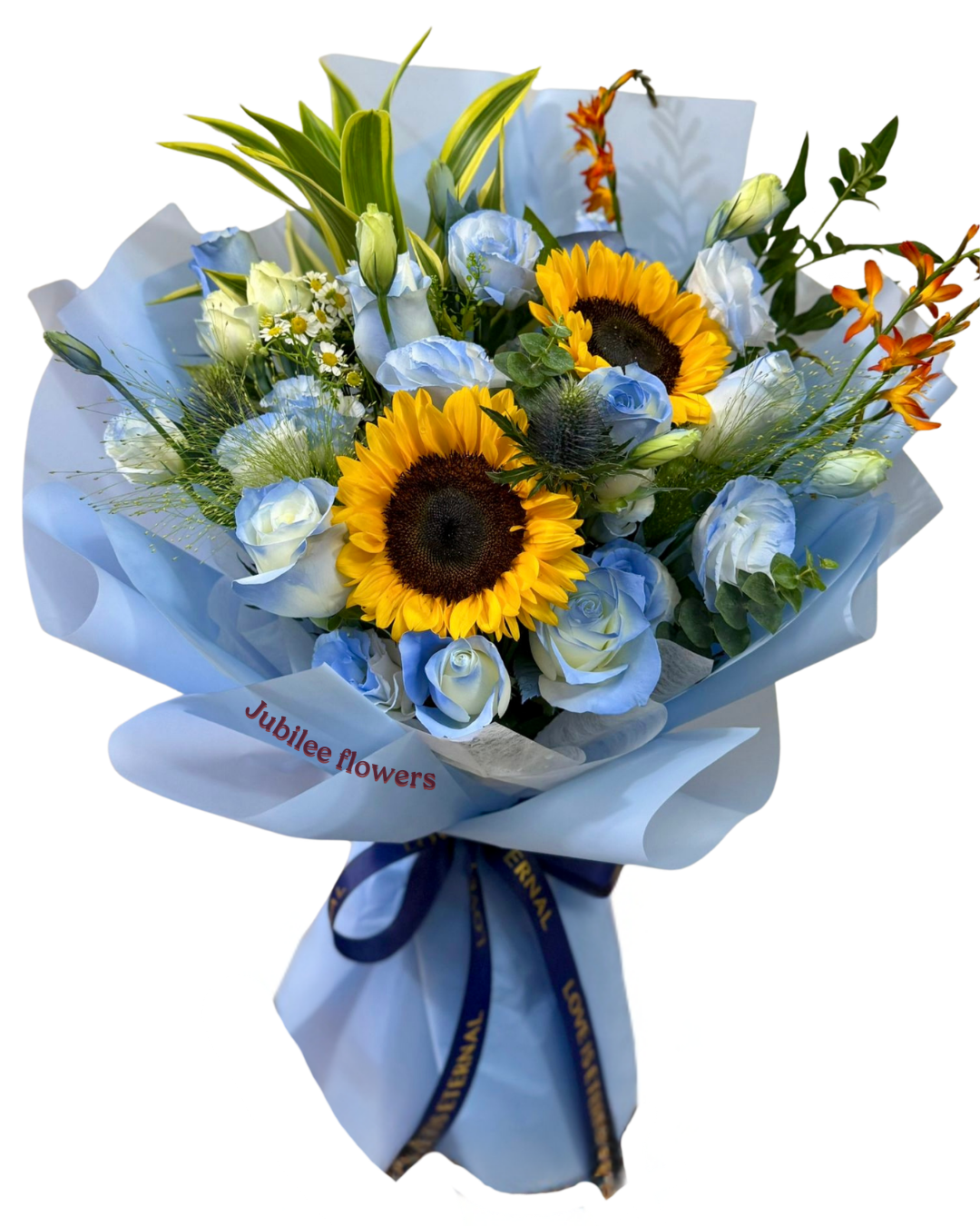 🌻向日葵 藍白漸變玫瑰 