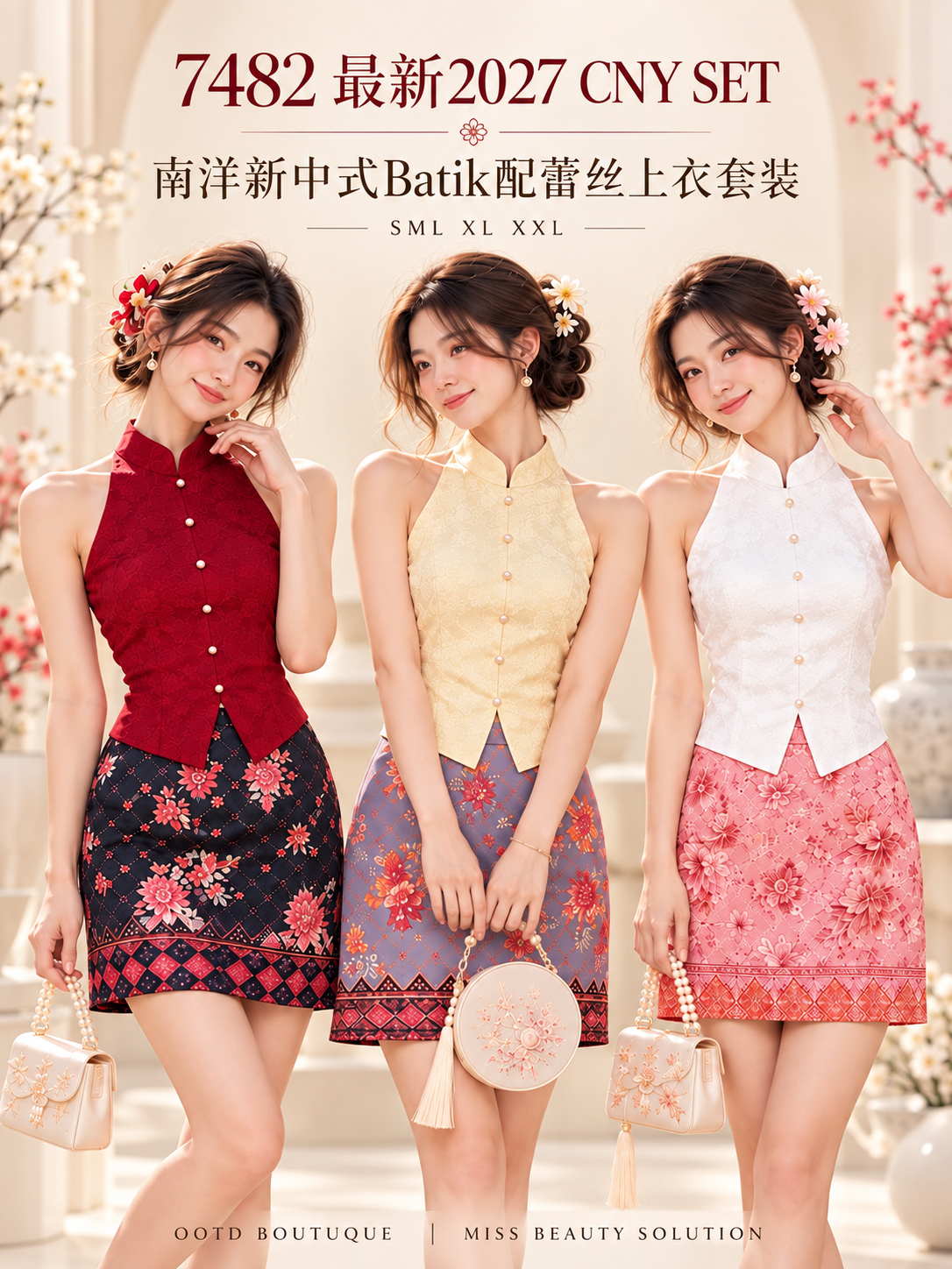 7482 HIGH PREMUM CNY LACE BATIK SET