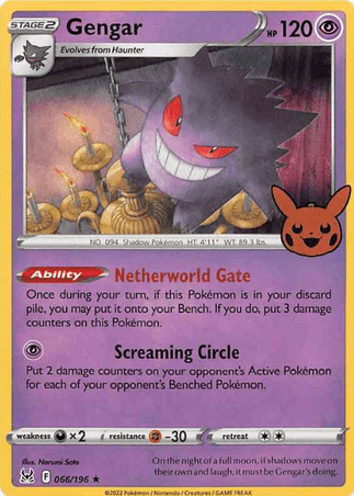 Pokemon TCG English Version - Gengar-066/196 Trick or Trade 2023