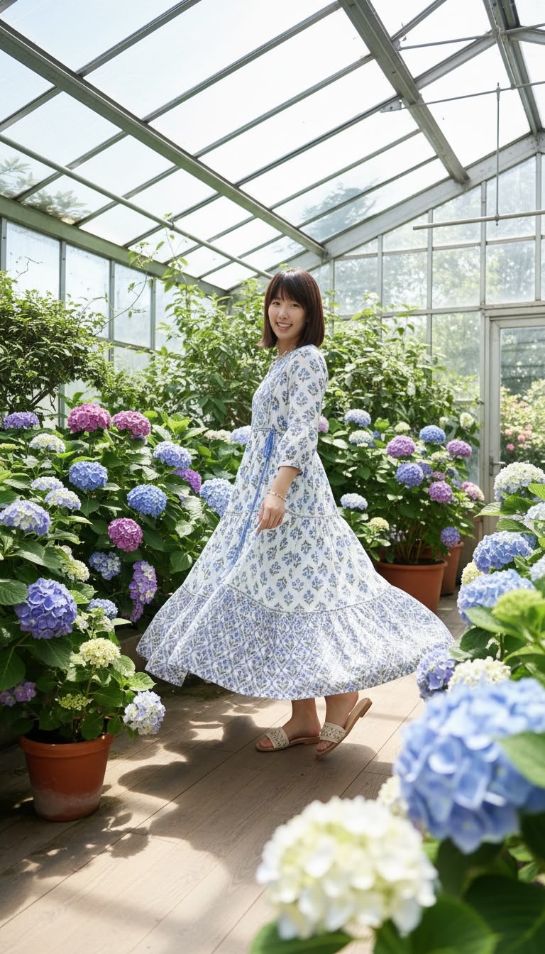 2475 White Hydrangeas 4-Rope OP 46"