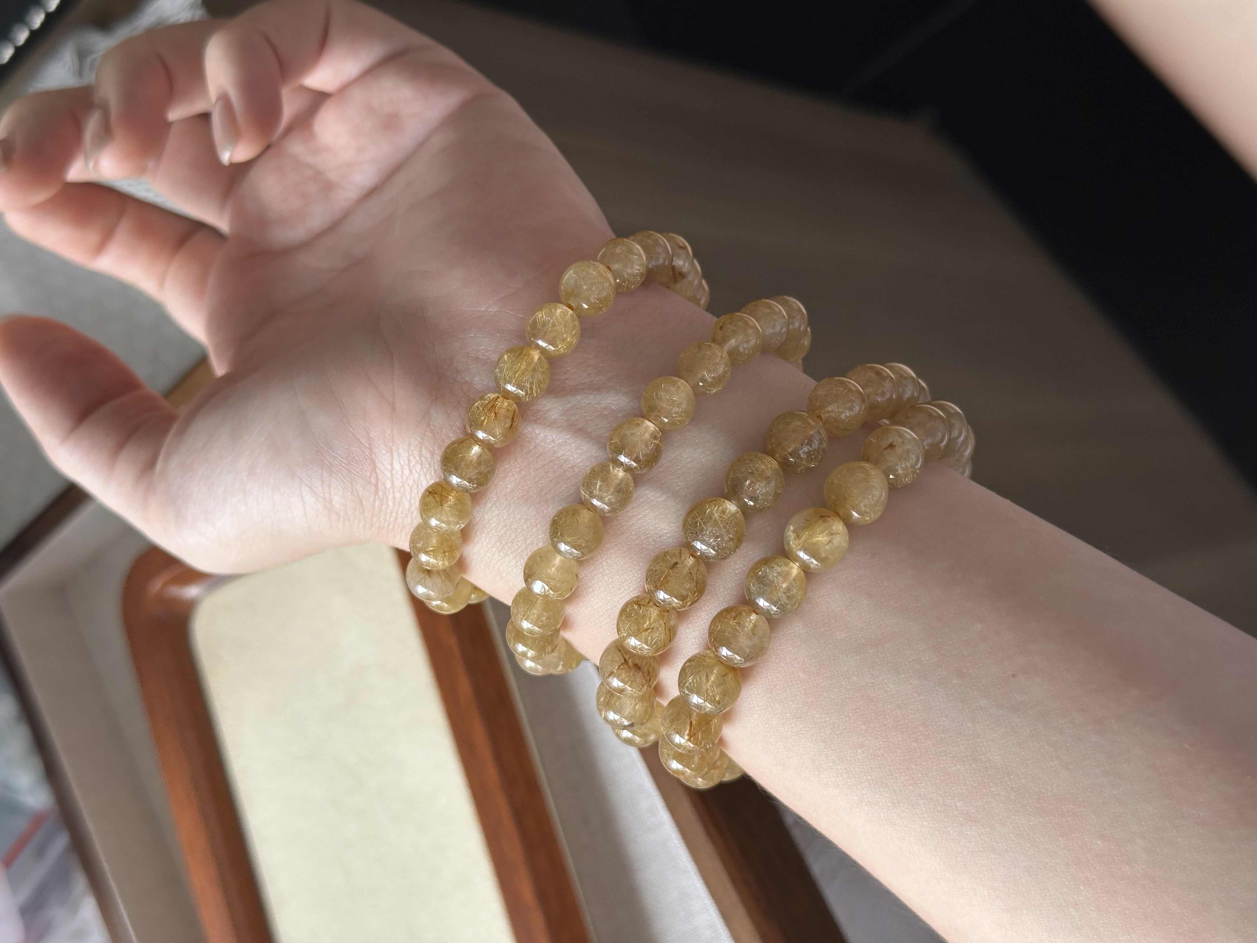 高货维纳斯烟花 满发丝金发晶 ｜Gold rutile 