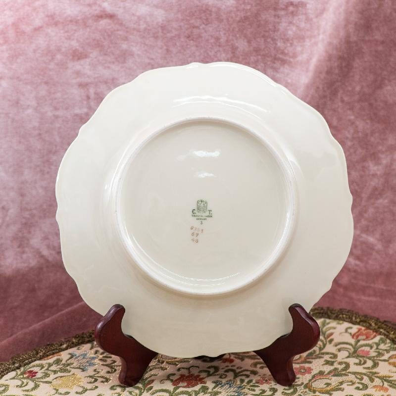 Vintage 1931-1939 German C.T. Altwasser Sophisticated Scrollwork Tea Set Trio - Tea set with cake plate (MZ015)
