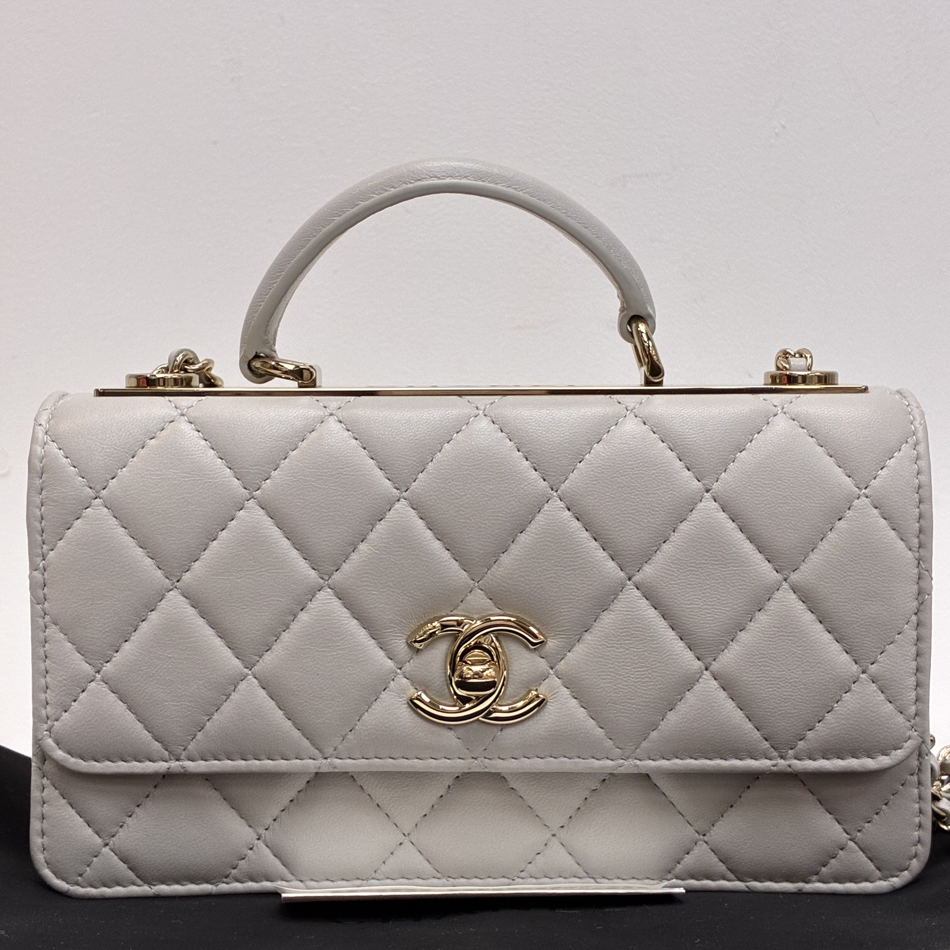 full set Chanel trendy cc 手柄woc 淺灰色羊皮 溫柔風🤍