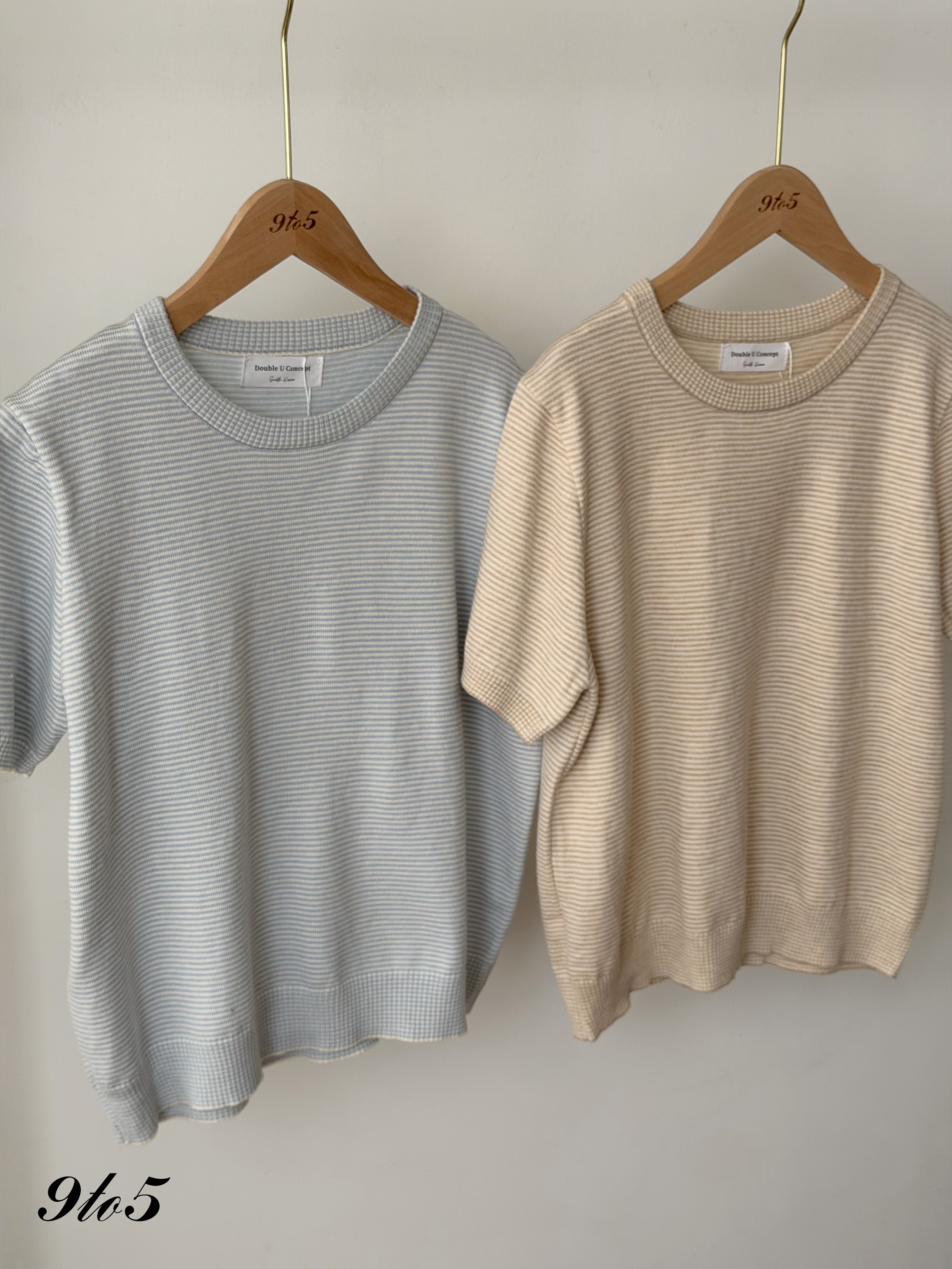 T4453 Round Neck Striped Knit Top - 4 Colors