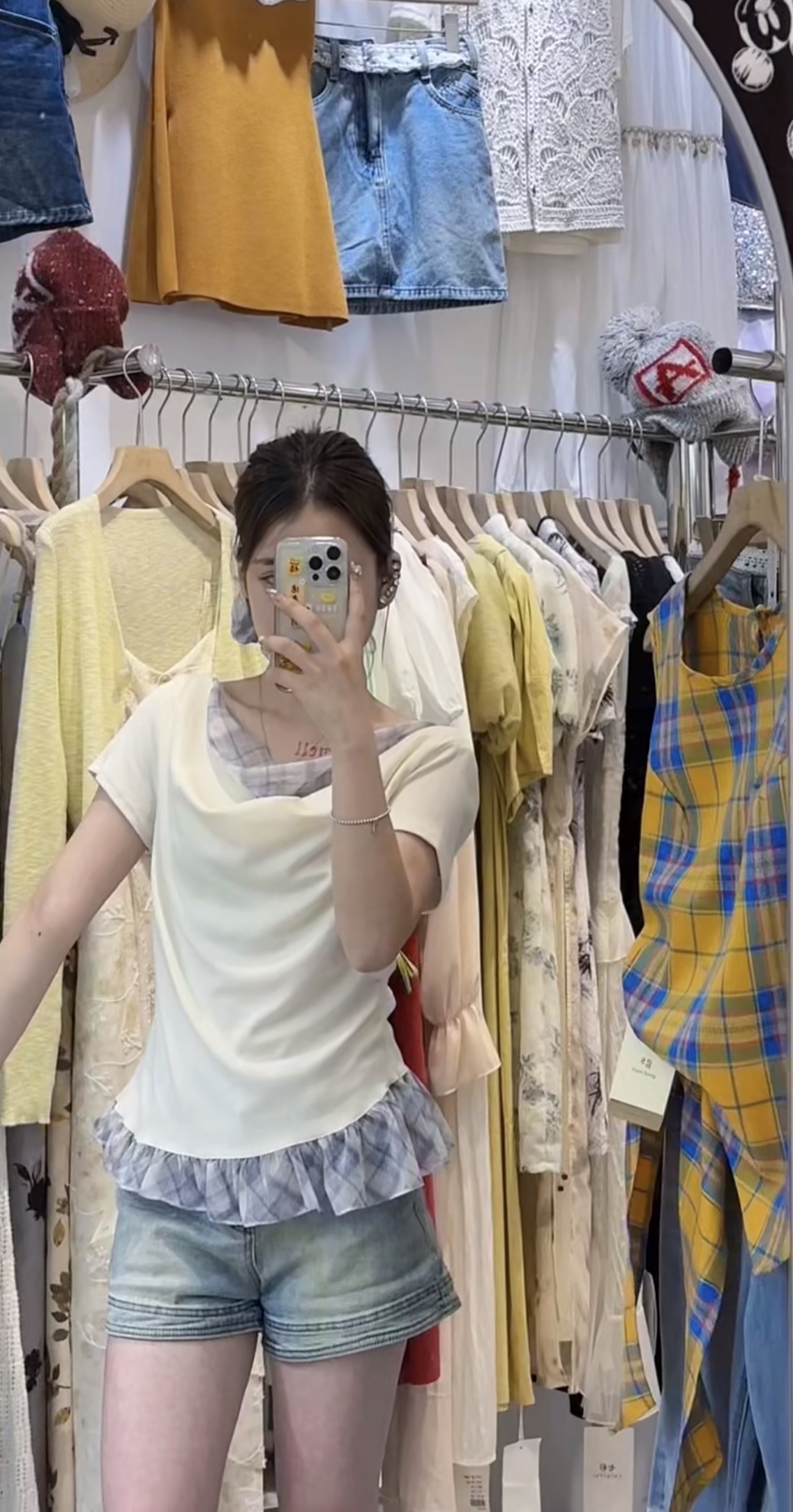 TP433韩系假两件上衣