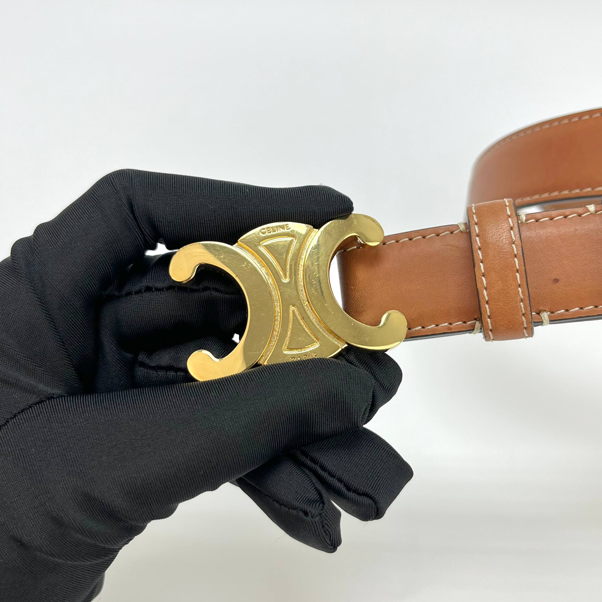Celine Triomphe Belt 25MM GHW
