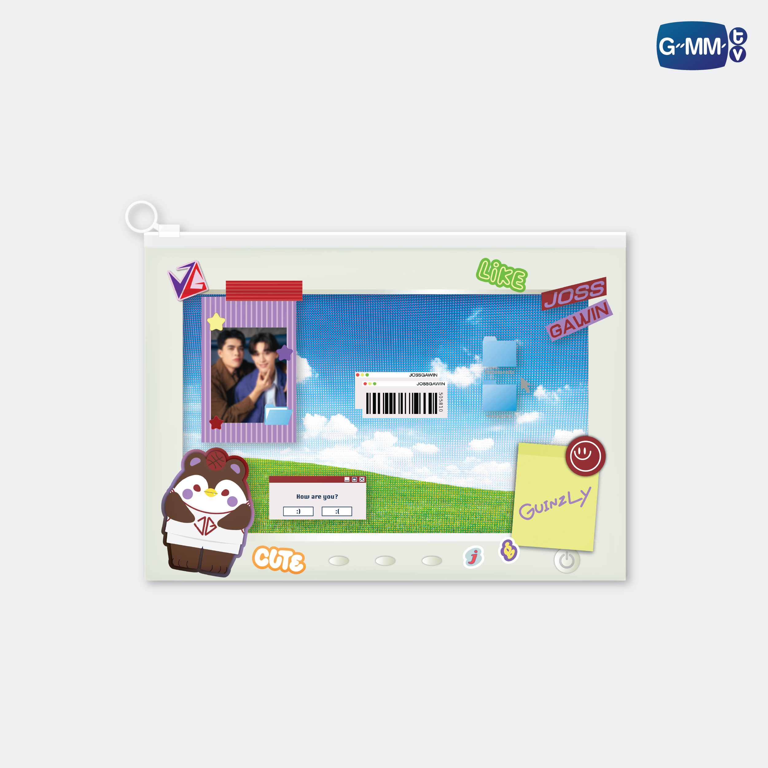 GUINZLY CHARACTER POCKET ZIP FOLDER