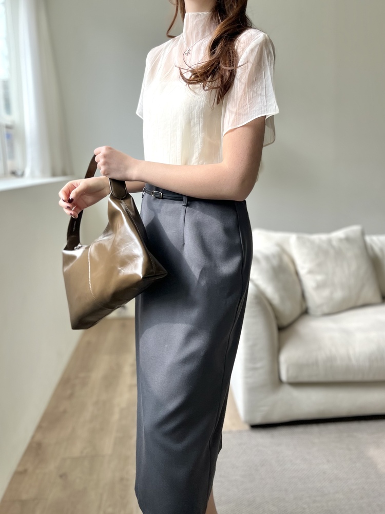 Atelier Belted Skirt (Charcoal)