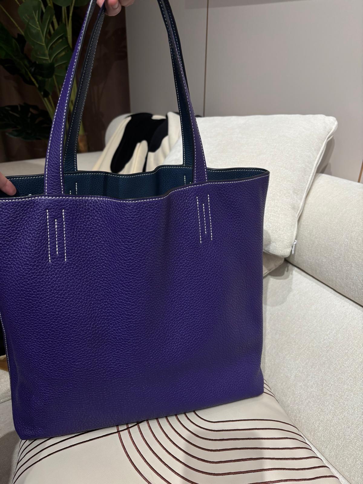 Hermes Double Sens 36 Tote Bag Stamp [Q] TC粒粒牛皮 100%Authentic, 98%New ✅Dust bag 