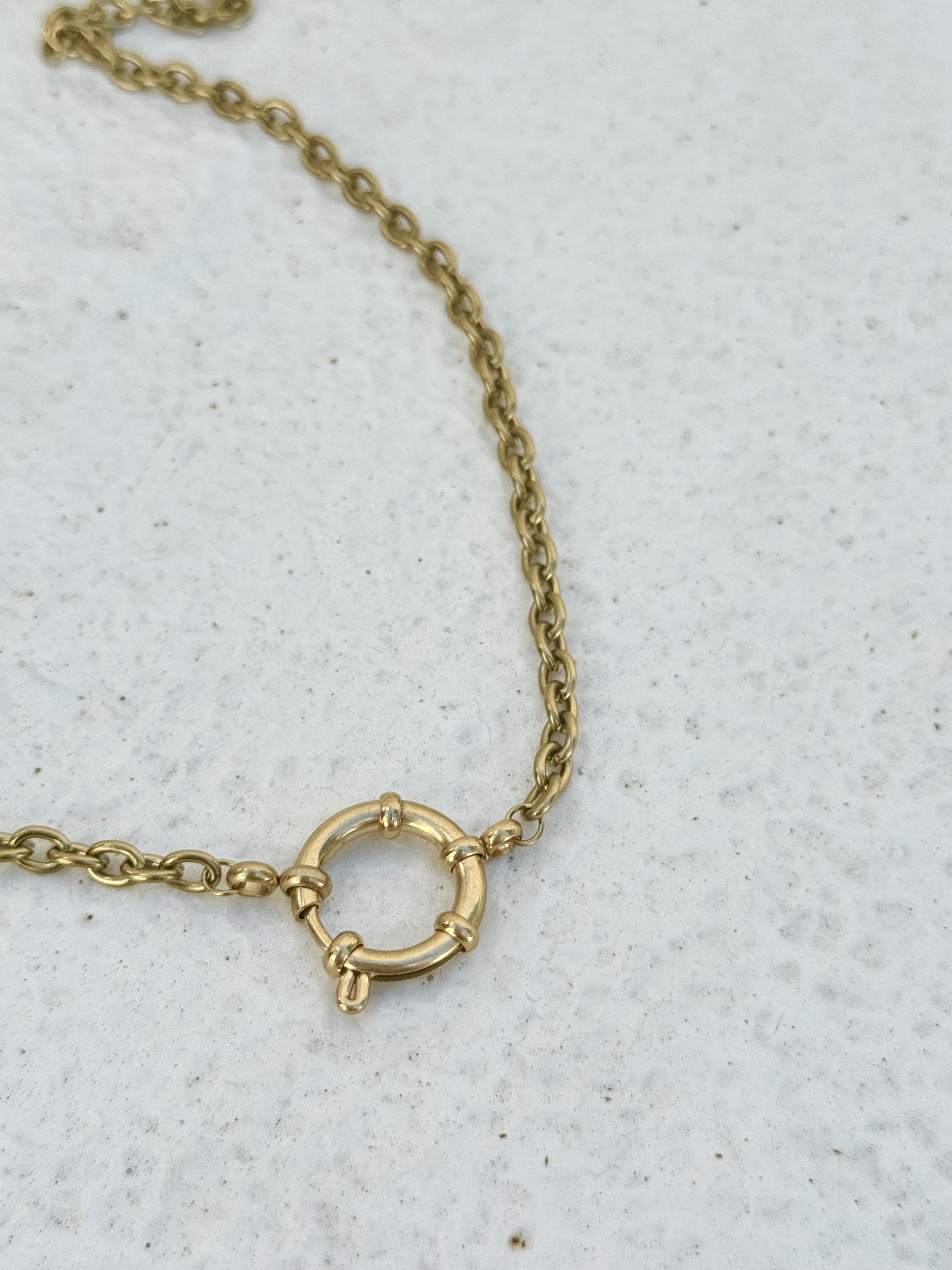 Gold anchor stainless necklace