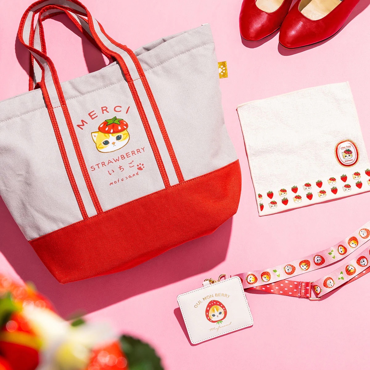 日本預訂📍日本Mofusand可愛草莓造型系列 - 大容量Tote Bag