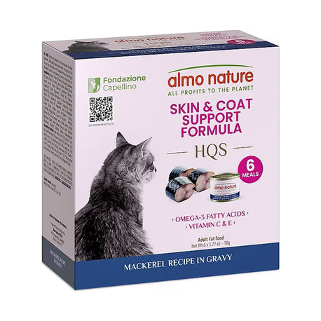 Almo Nature HQS 保健系列 Skin & Coat Support Formula 鯖魚 貓罐頭 50gx6