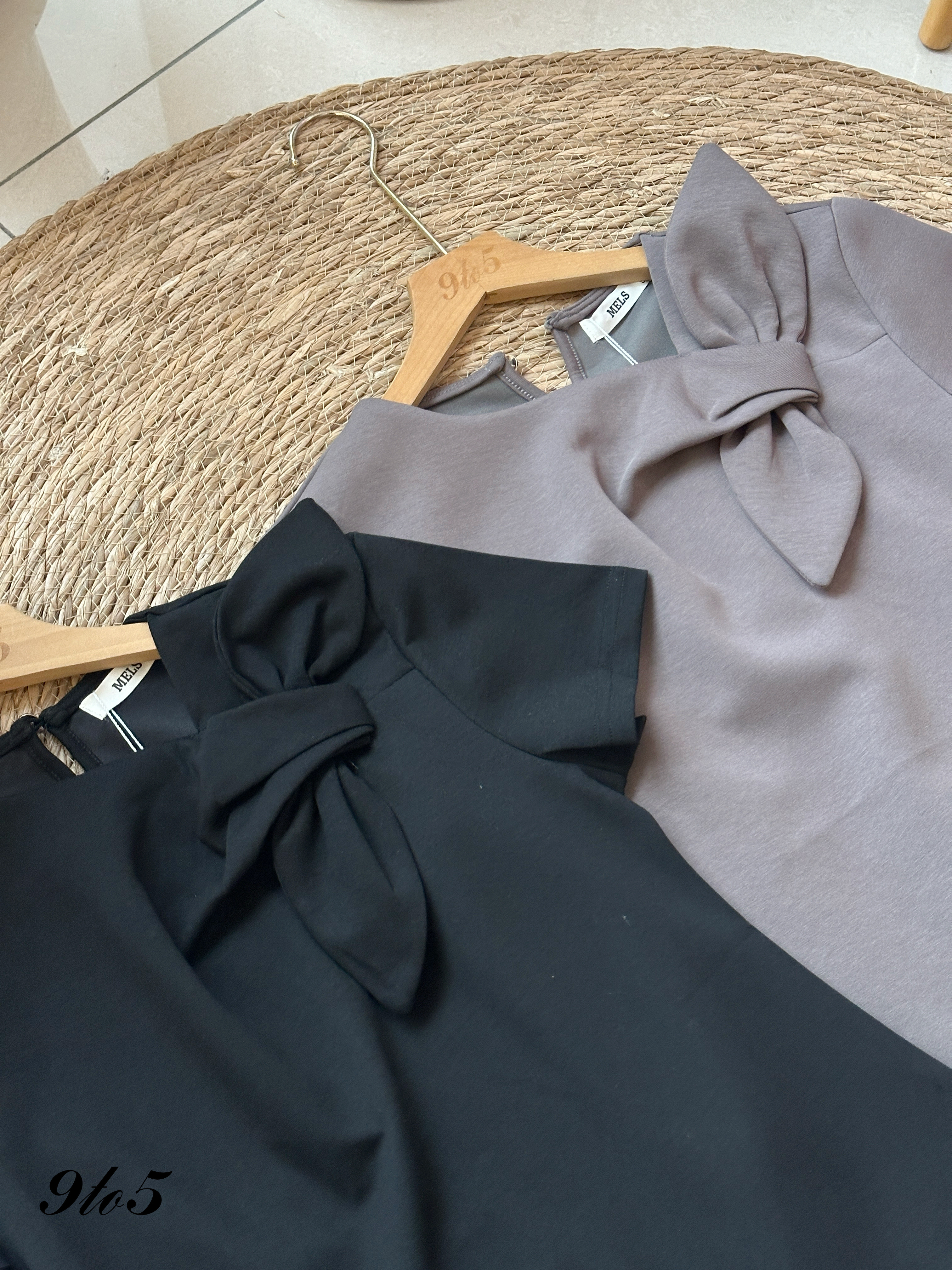 T4152 Irregular Collar Bow Shoulder Top - 4 Colors 