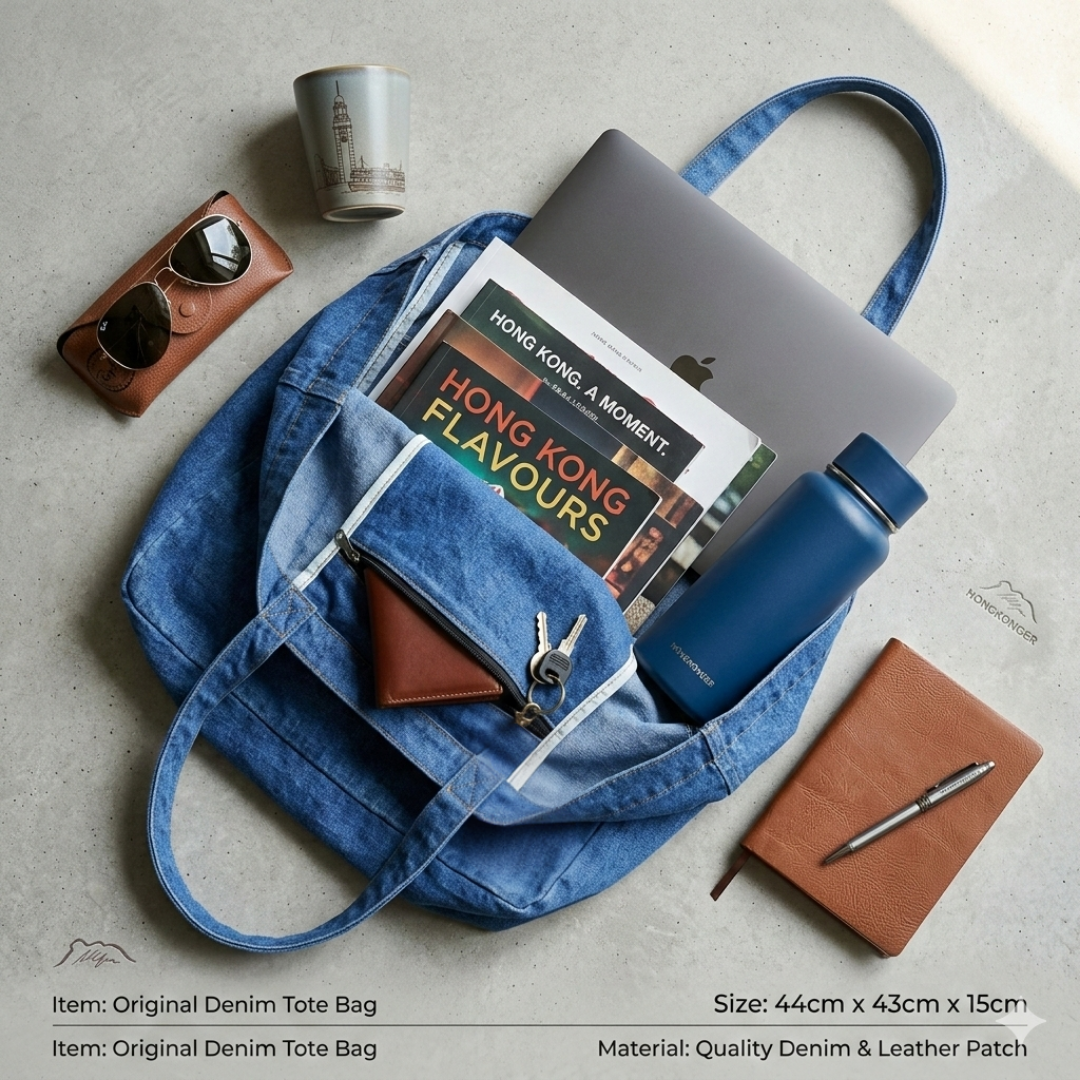 HONKONGER 復古洗水牛仔日常袋 (Everyday Vintage Denim Tote)