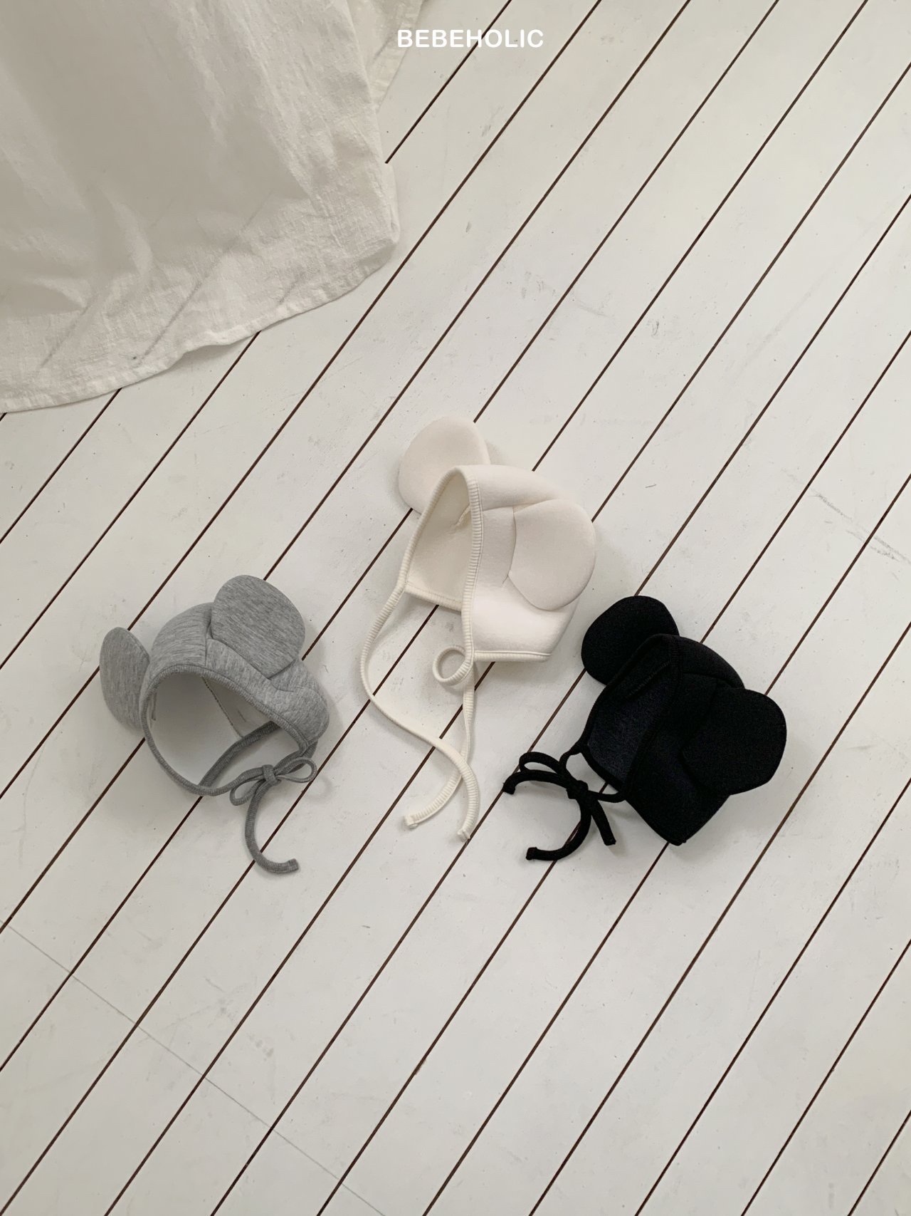 🌸預訂 韓國直送🌸🇰🇷BEBEHOLIC三色標籤立體耳朵嬰兒帽