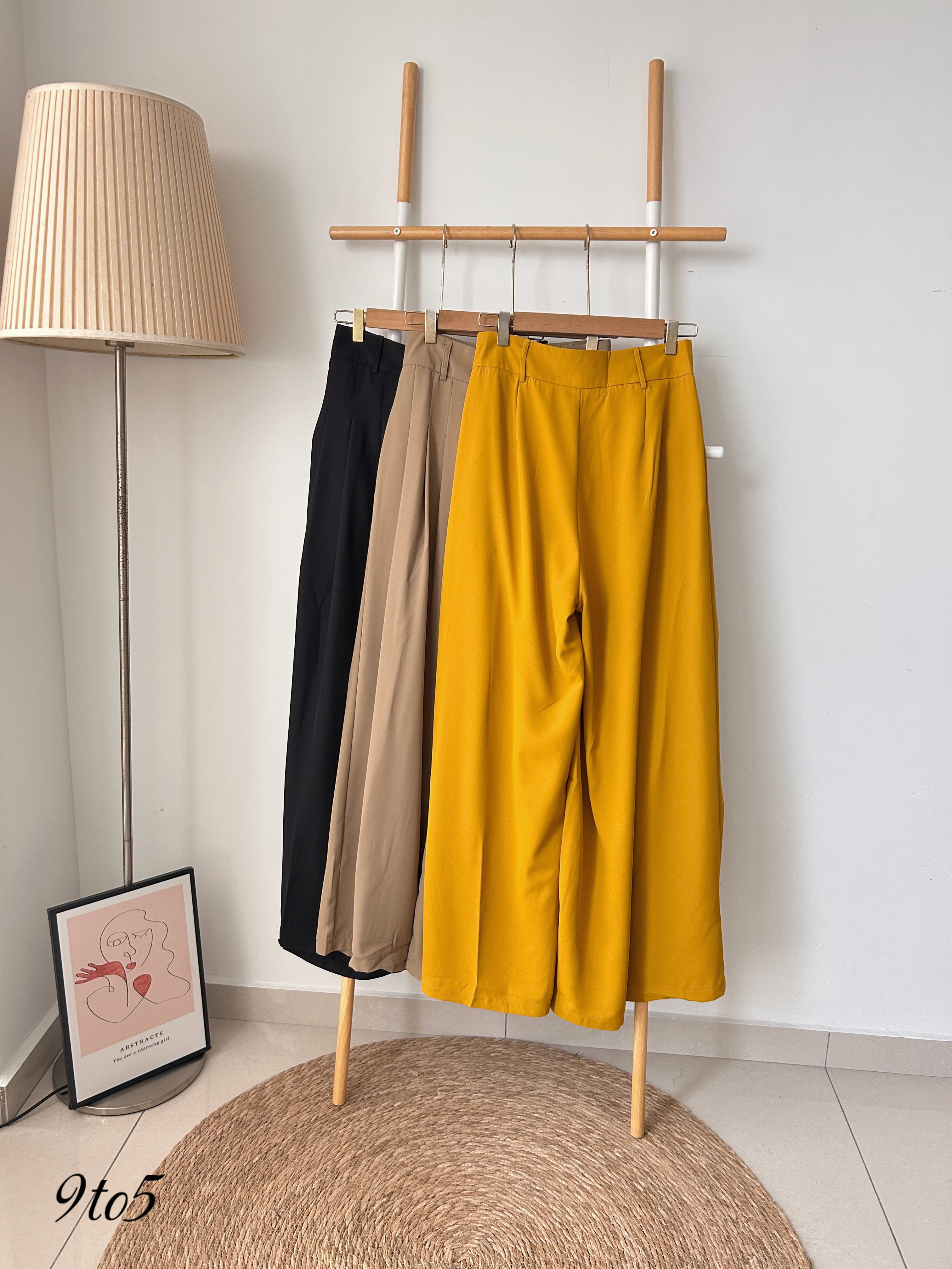 S1822 Wide Leg Long Pants - 3 Colors 