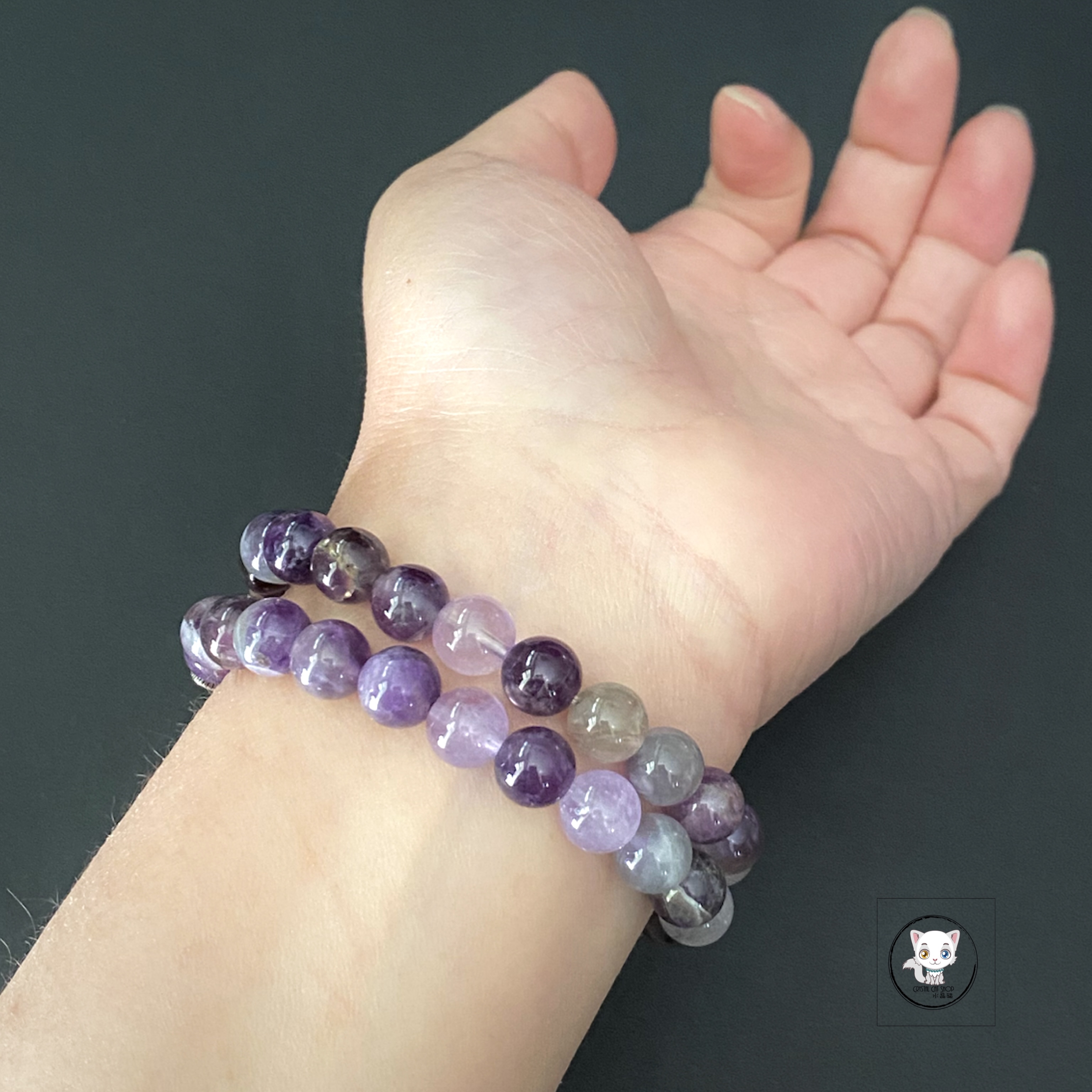 天然紫水晶設計款手鏈 8.5mm