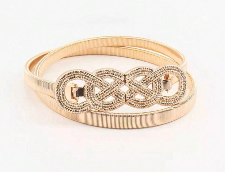 Elegant Style Metal Buckle Skinny Belt 