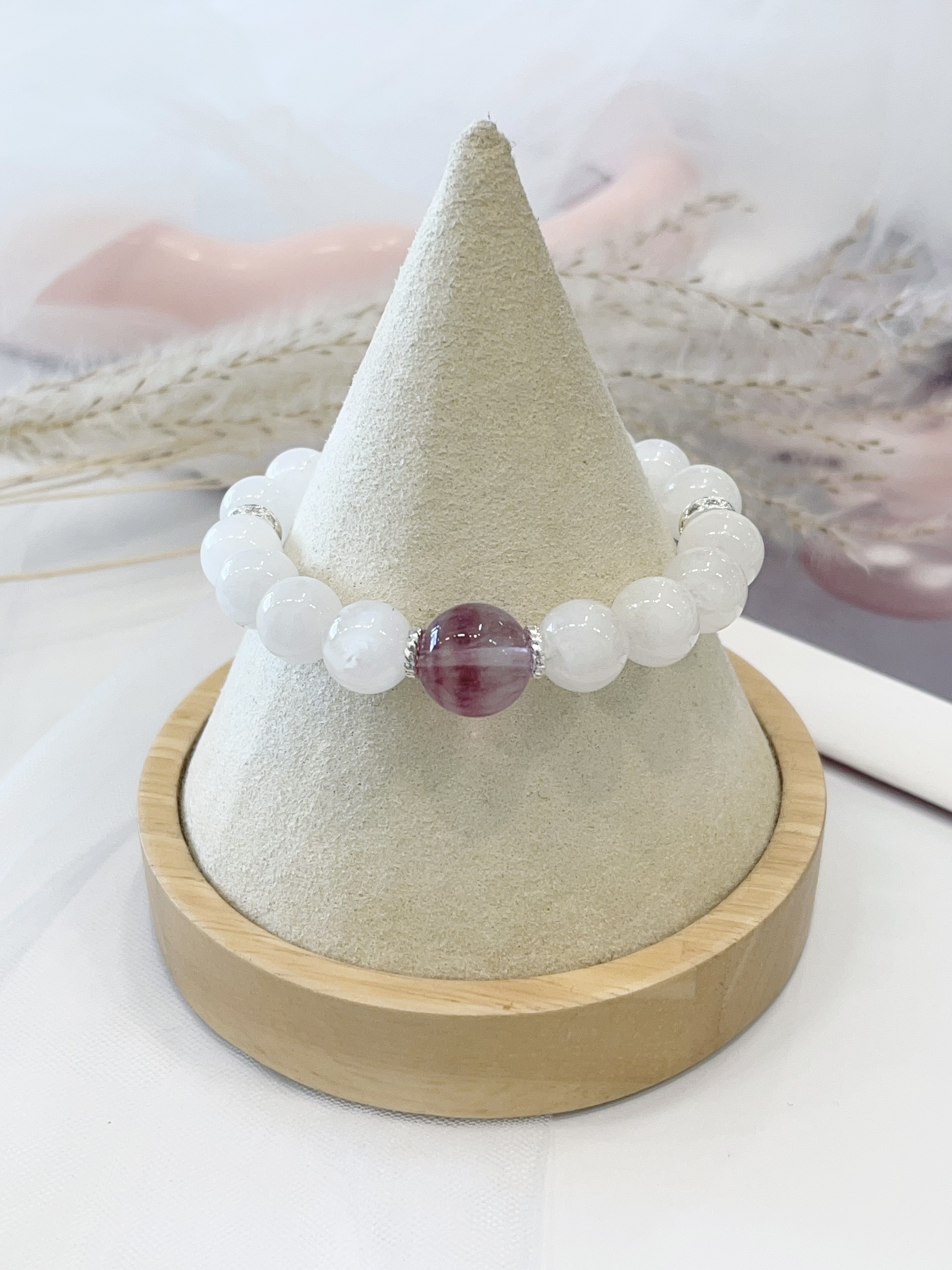 💜 紫萤石 × 白幽灵 × 粉水晶手串 Purple Fluorite & White Phantom Quartz & Rose Quartz |10mm