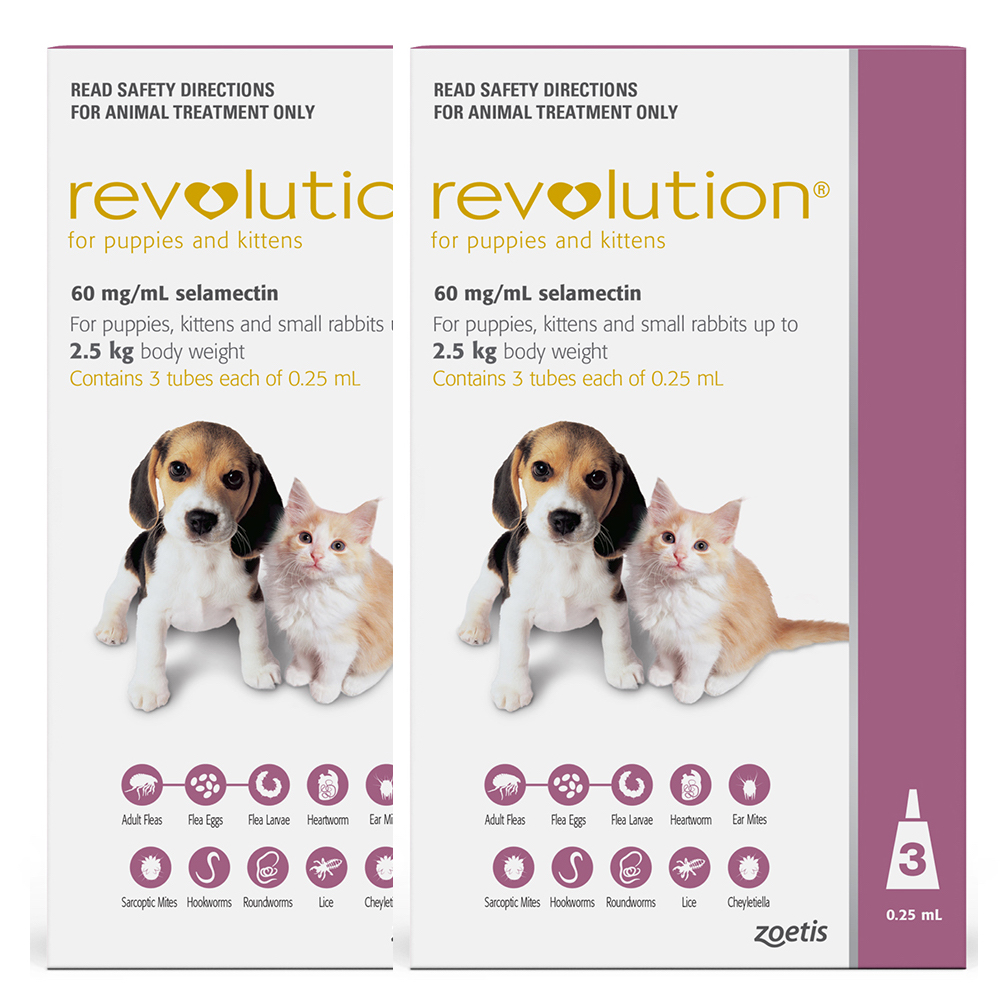Revolution (Selamectin) For Kittens Up To 2.5kg (Pink) 